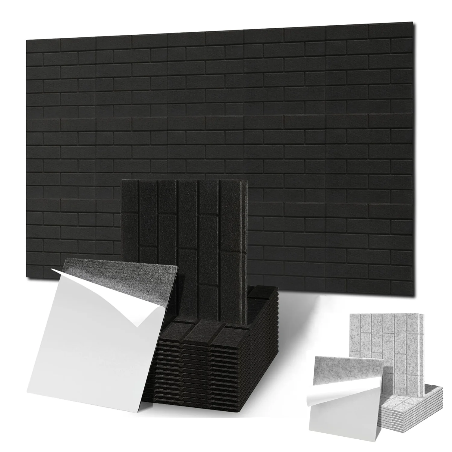 Akustikplatten Wandpaneele Selbstklebend 12/18 Stück Quadratisch Kacheln