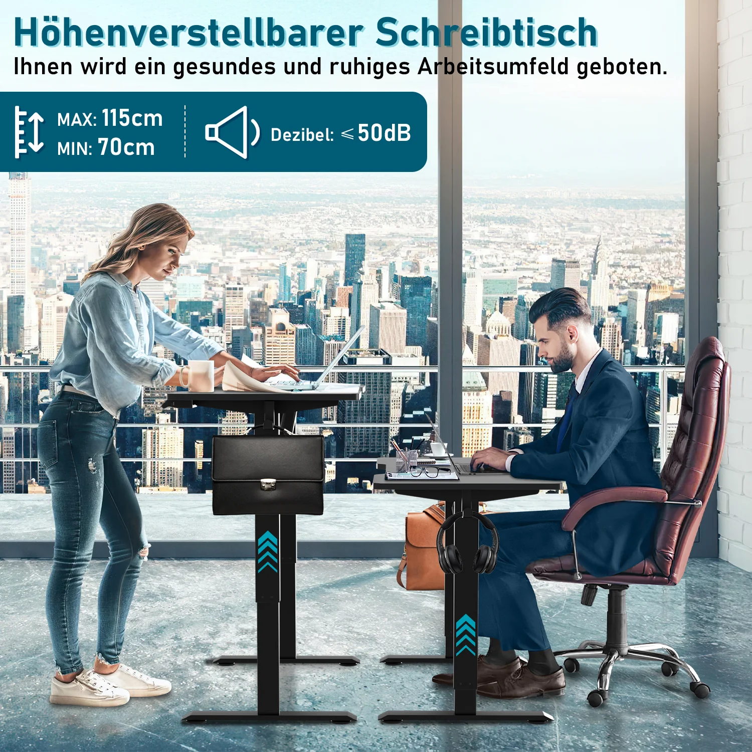 Schreibtisch Höhenverstellbar Elektrisch Computertisch