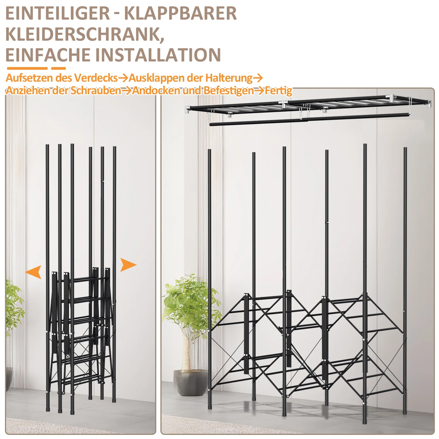 Klappbarer Kleiderschrank Schlafzimmerschrank