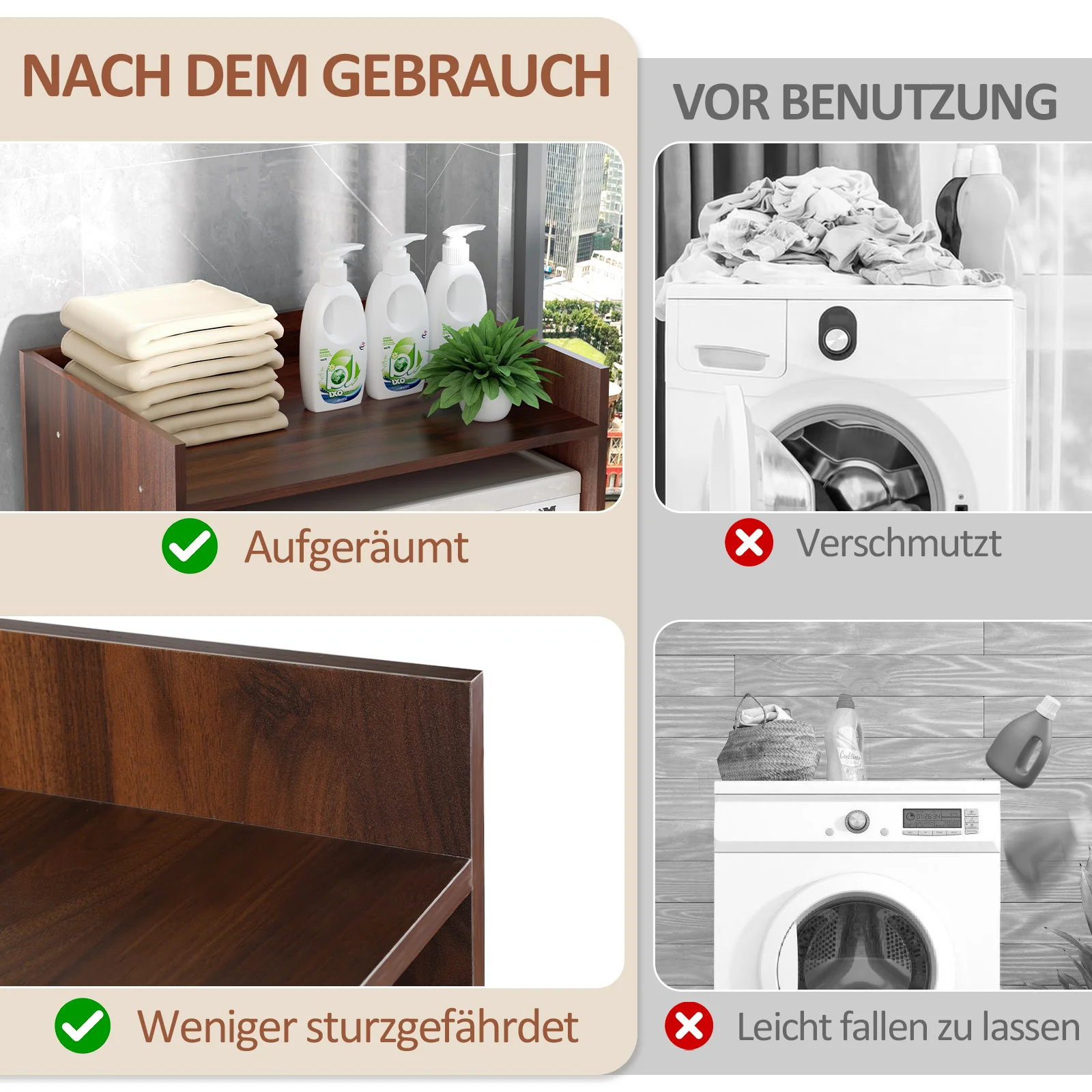 Waschmaschinenschrank Trockner Schrank Regalablagen