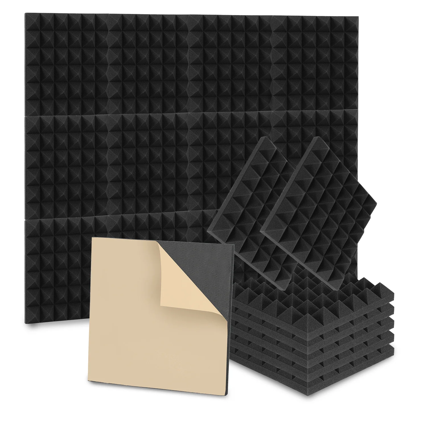 Akustikschaumstoff Selbstklebend 3D Hochdichte Pyramide