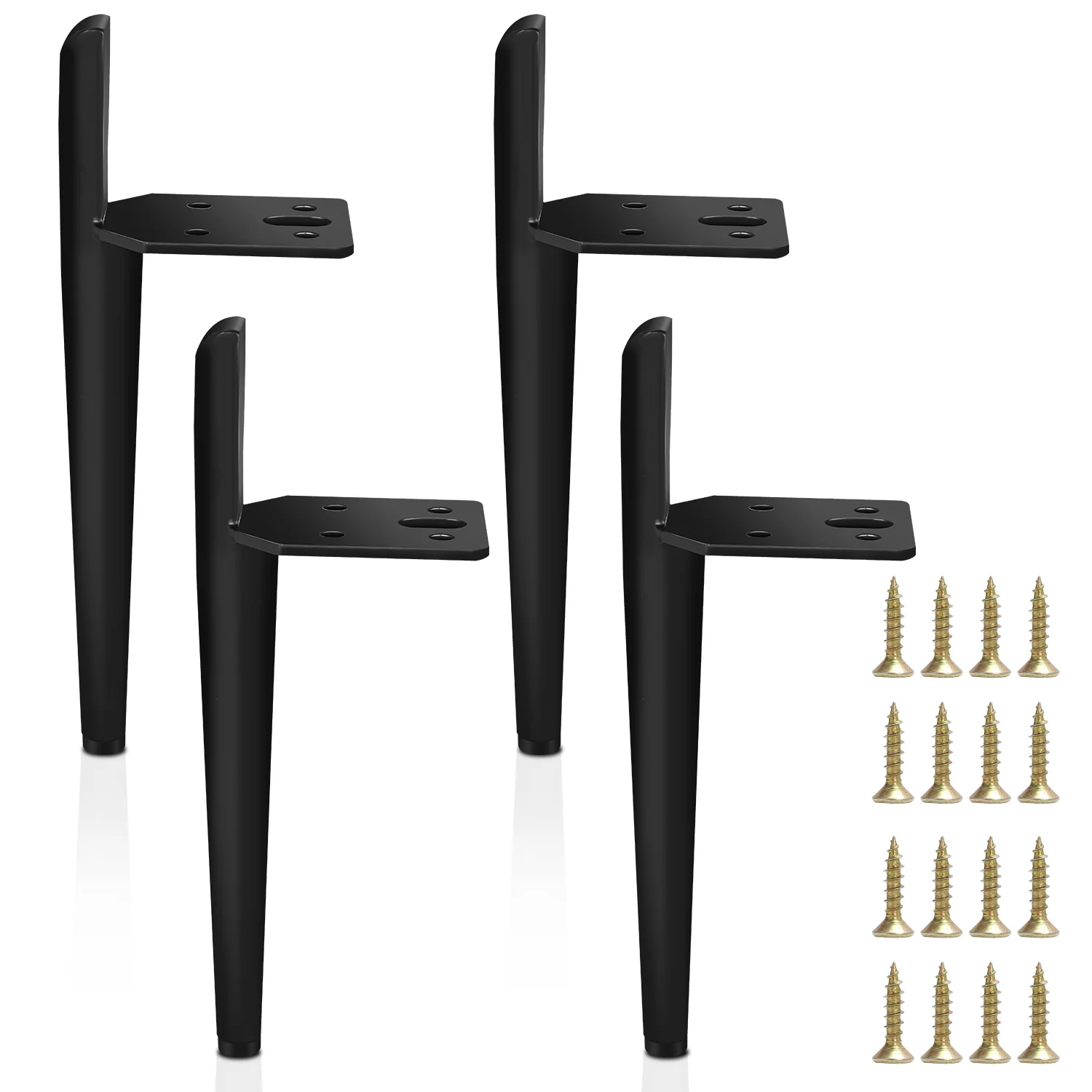 4er Set Metall Möbelfüße Schrankfüße Schwarz