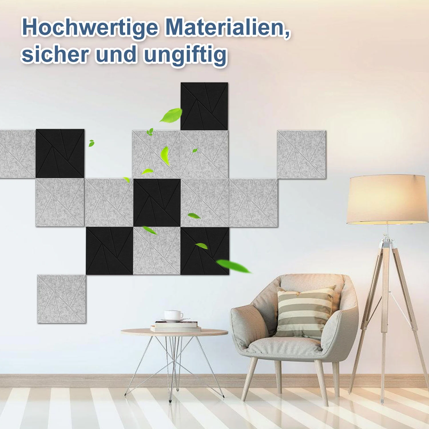 Akustikplatten Wandpaneele Selbstklebend 12/18 Stück Quadratisch Dreieck
