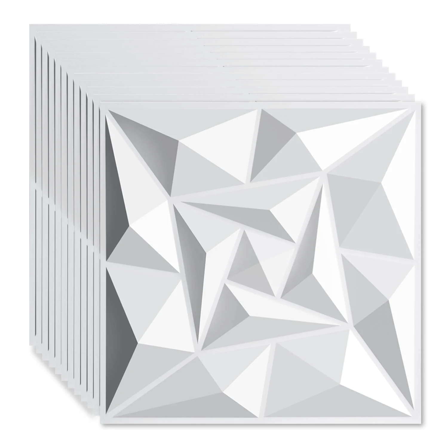 3D Wandpaneele 12 Stück 50x50cm Quadrat Diamant Weiß