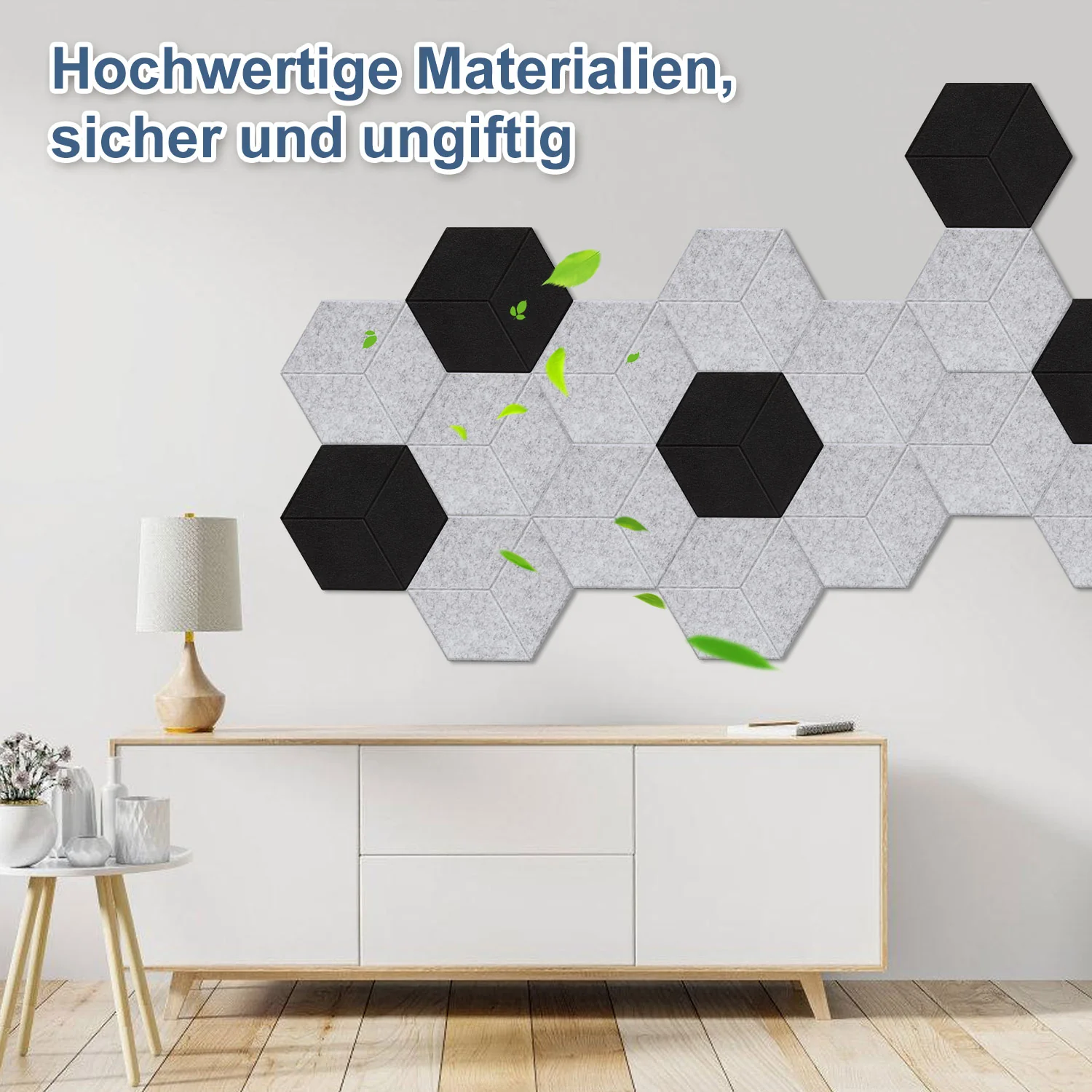 Akustikplatten Wandpaneele Selbstklebend 12/18 Stück Hexagonal Kerben
