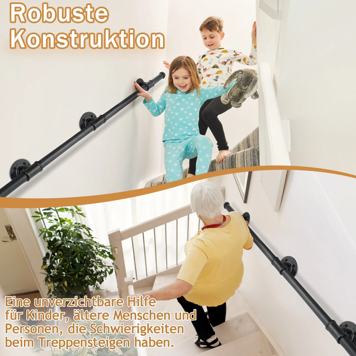 Handlauf Treppe Edelstahl Handlauf Schwarz