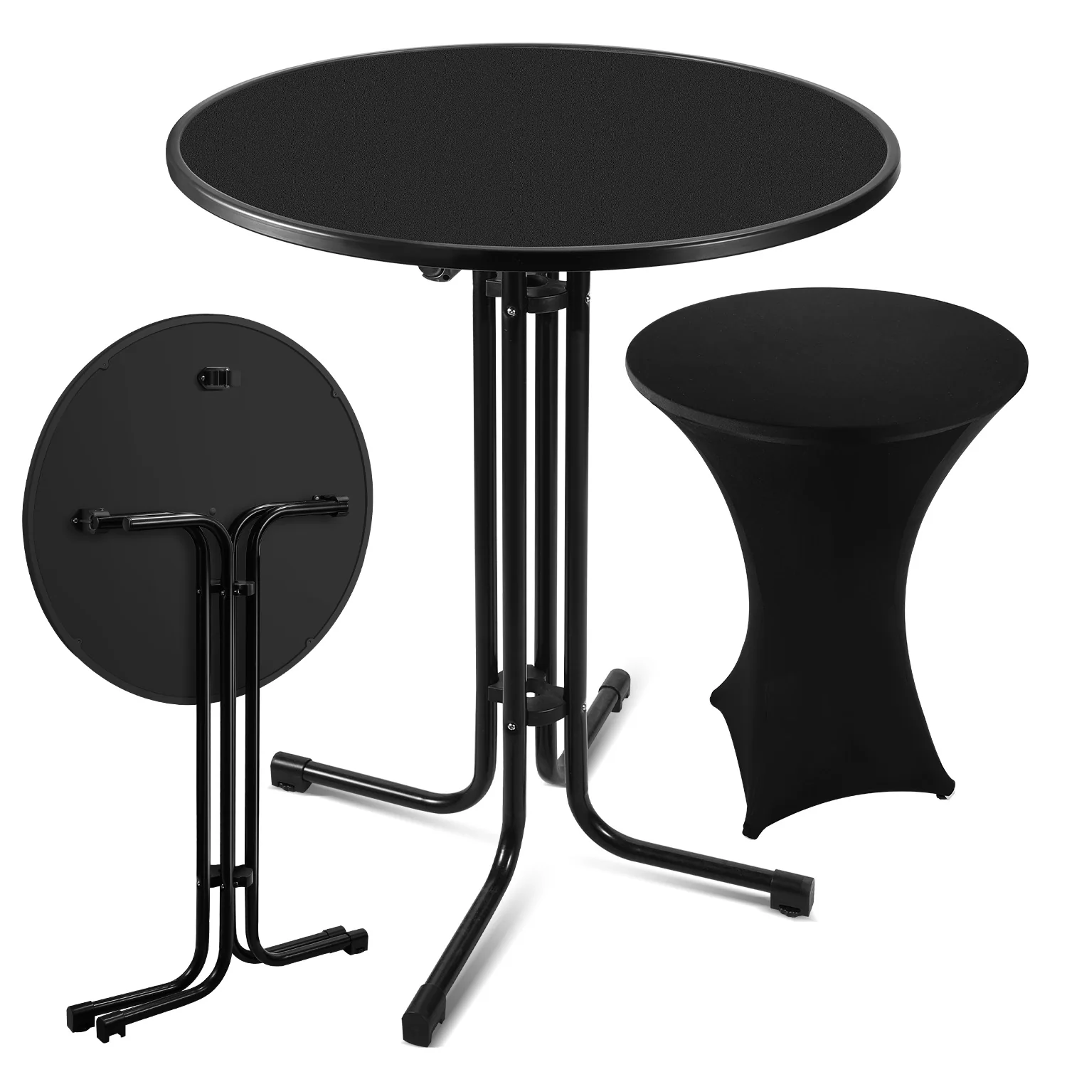 Stehtisch klappbar Ø80cm mit Husse