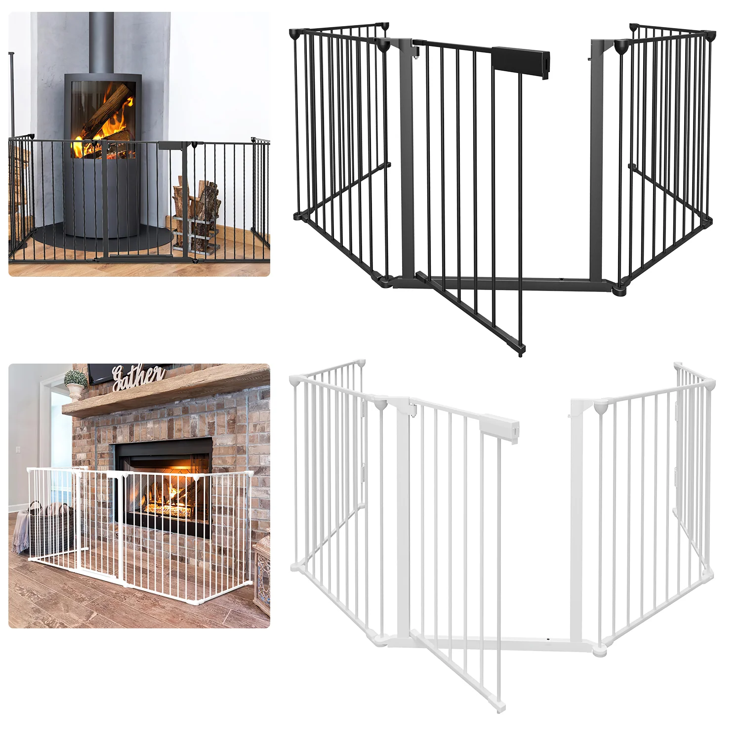 Kaminschutzgitter mit Tür 310cm Metall Absperrgitter