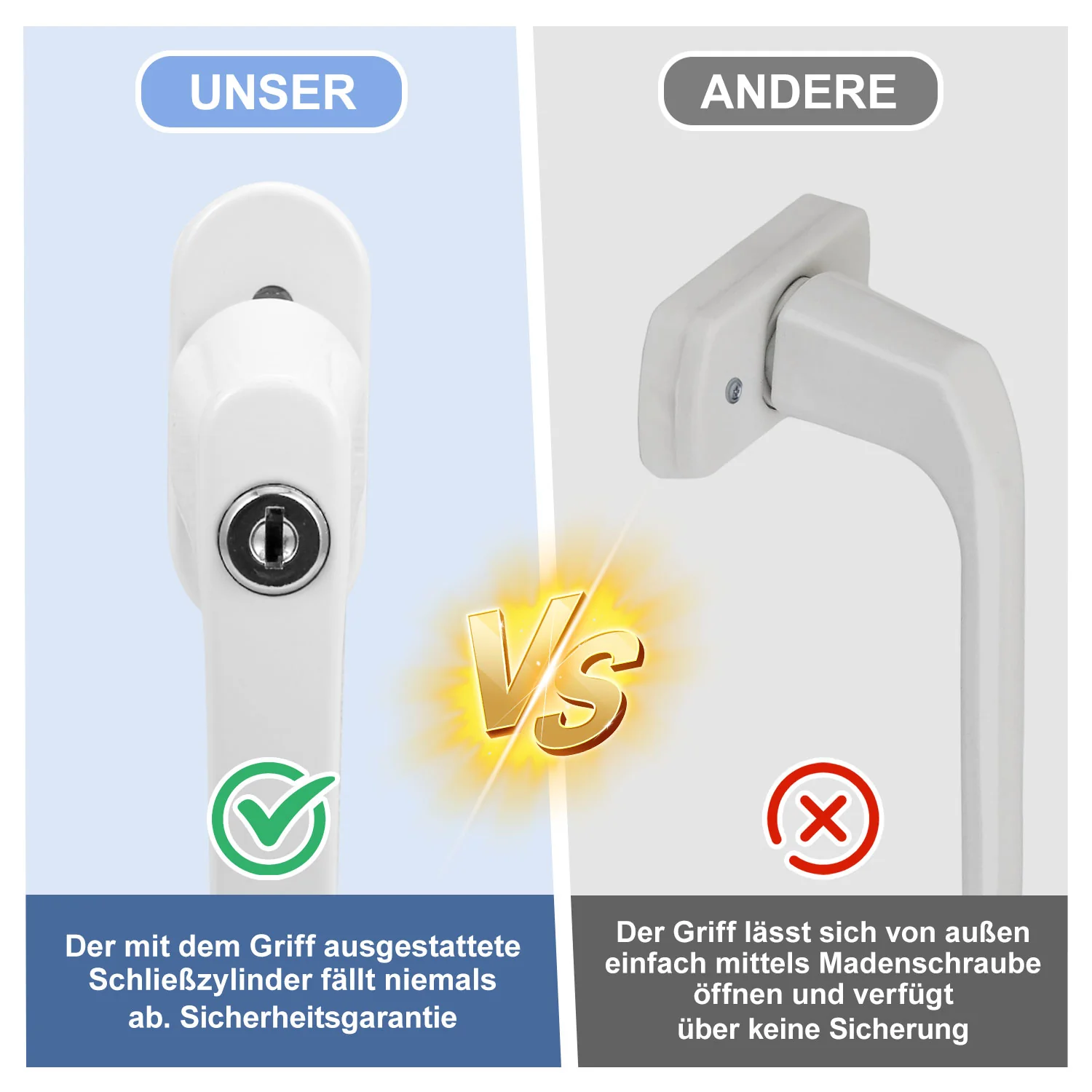 Fenstergriff Abschließbar Aluminium mit Key