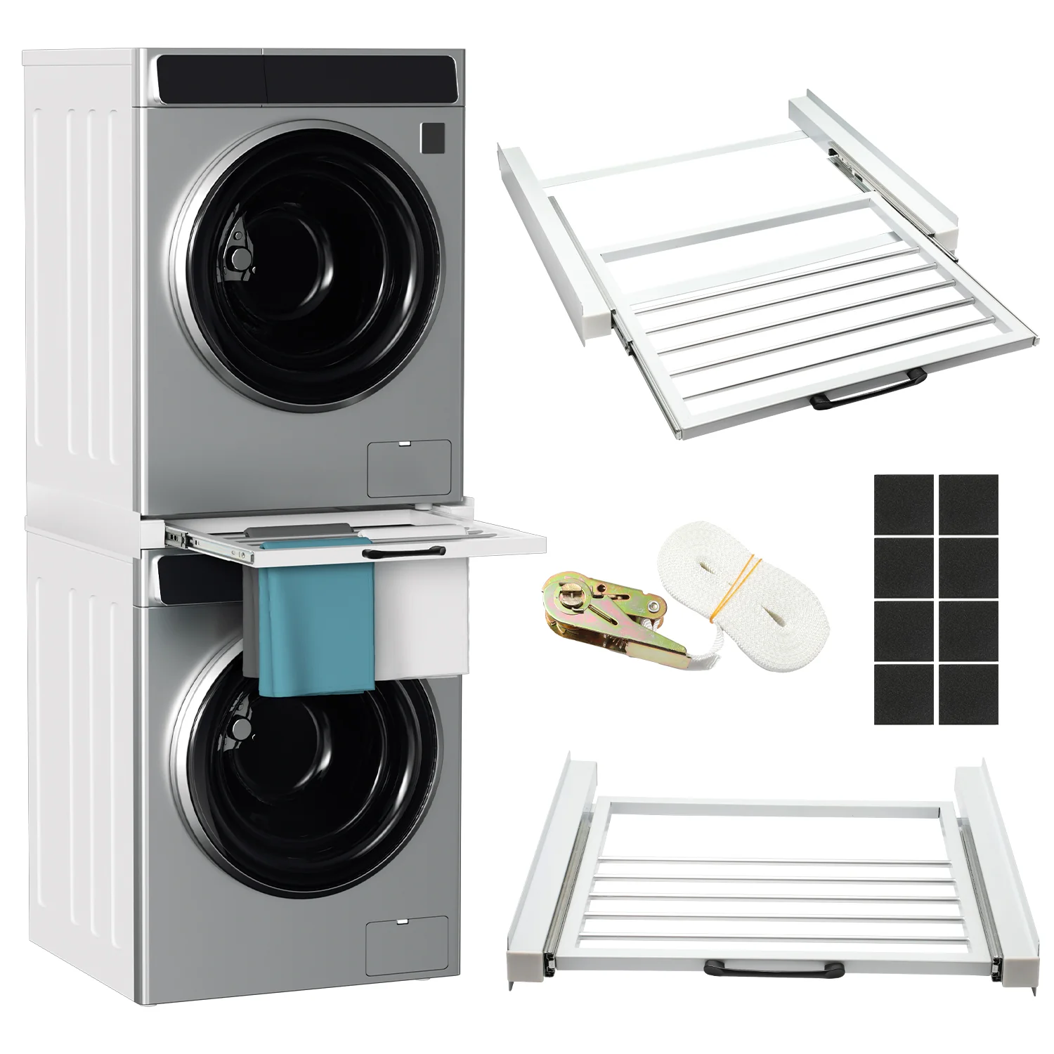 Zwischenbaurahmen Waschmaschine Universal mit Ausziehbarer