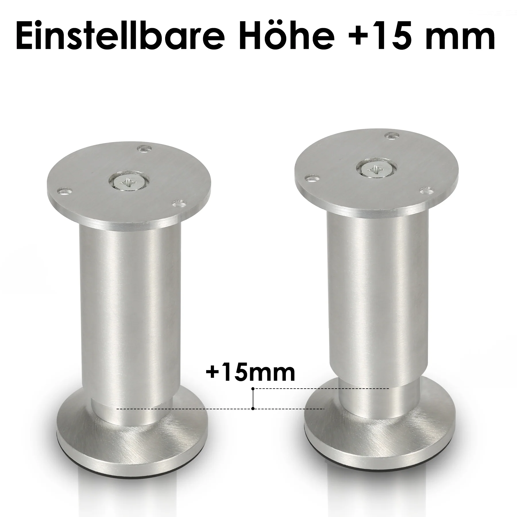 4er Set Möbelfüße Aluminium Höhenverstellbar