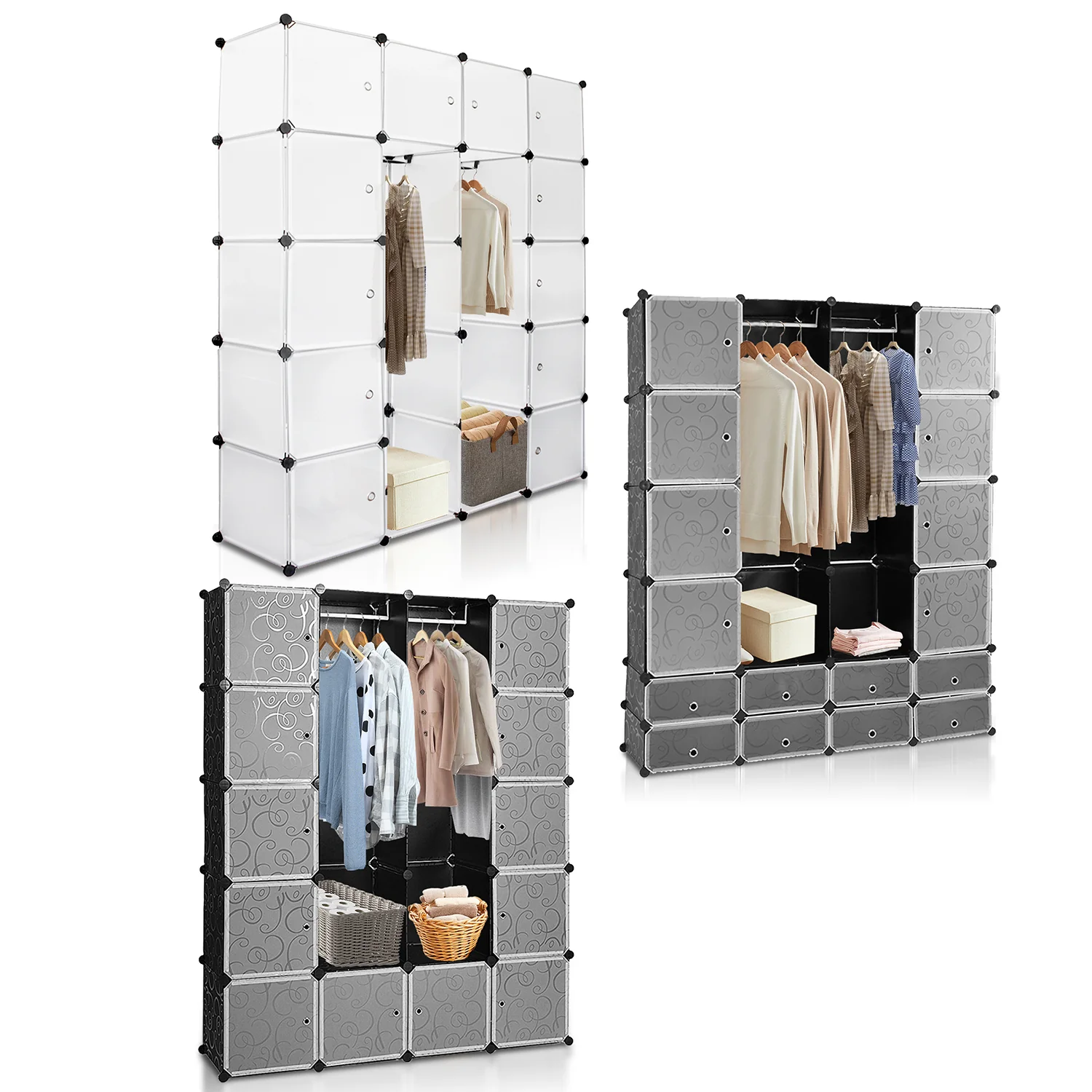 Regalsystem Kleiderschrank Steckregal mit Türen