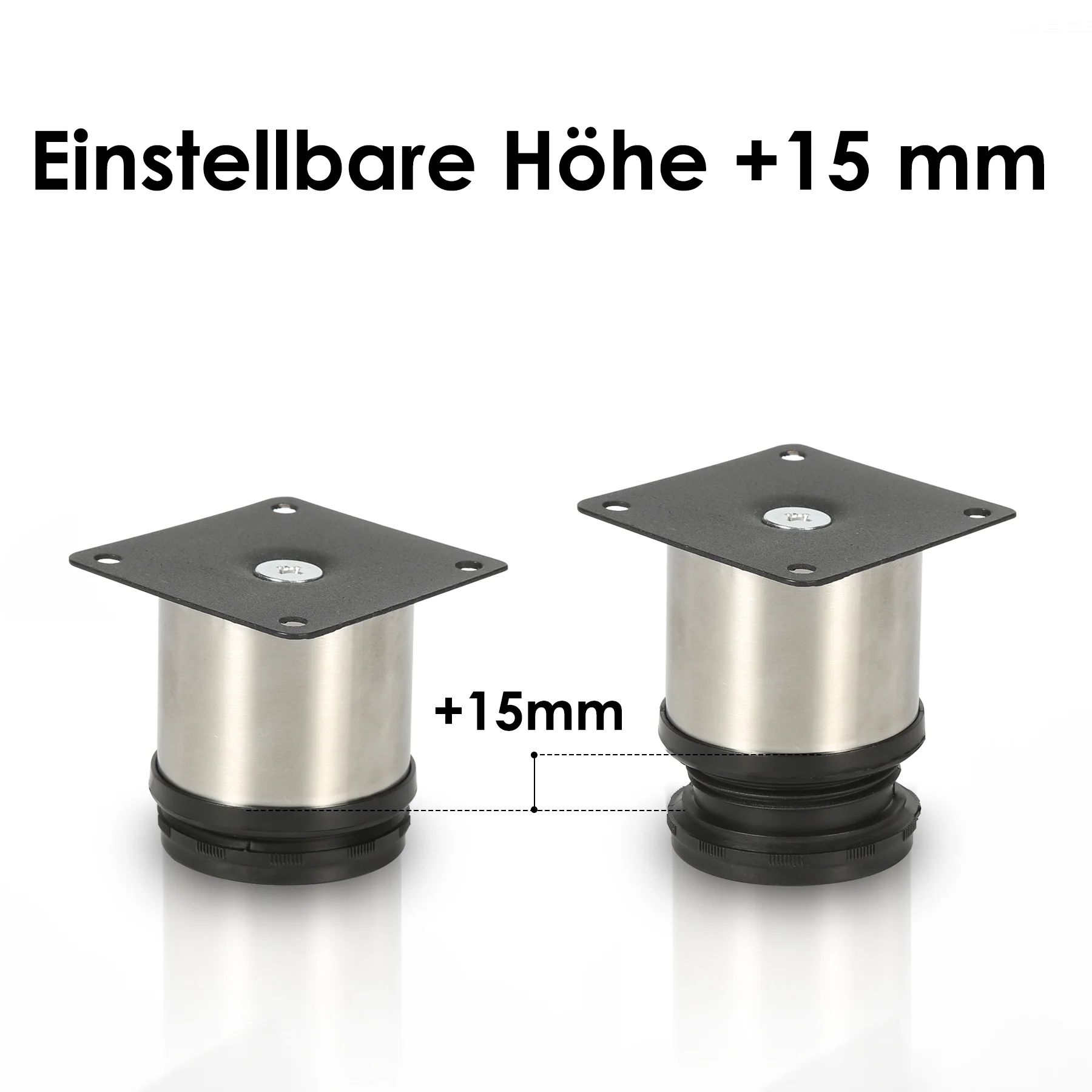 4er Set Möbelfüße Edelstahl Verstellbare