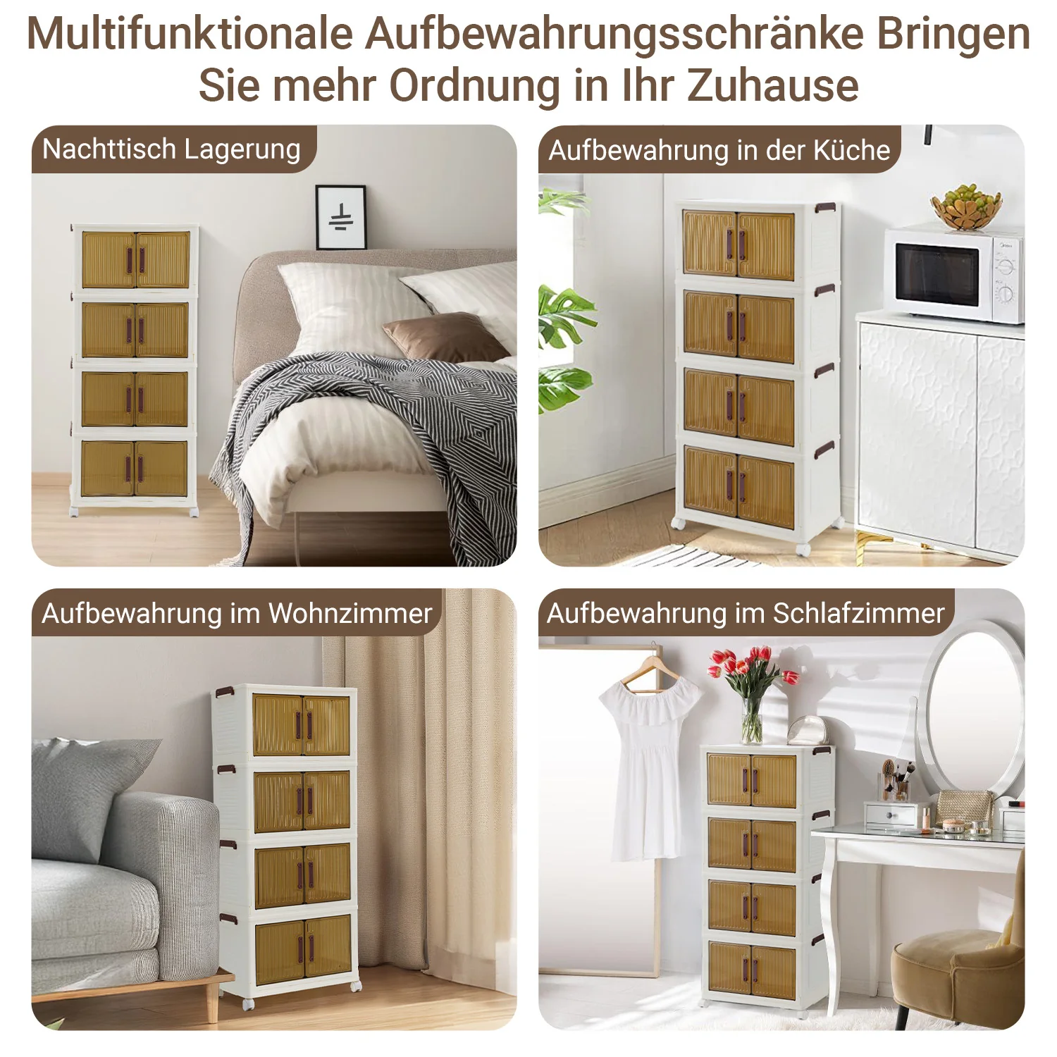 Aufbewahrungsbox Schließfächer mit Türen & Rädern