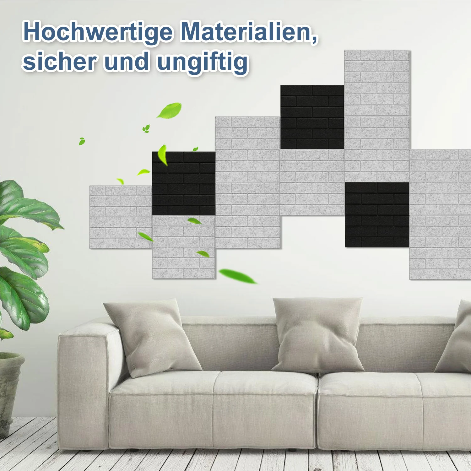 Akustikplatten Wandpaneele Selbstklebend 12/18 Stück Quadratisch Kacheln