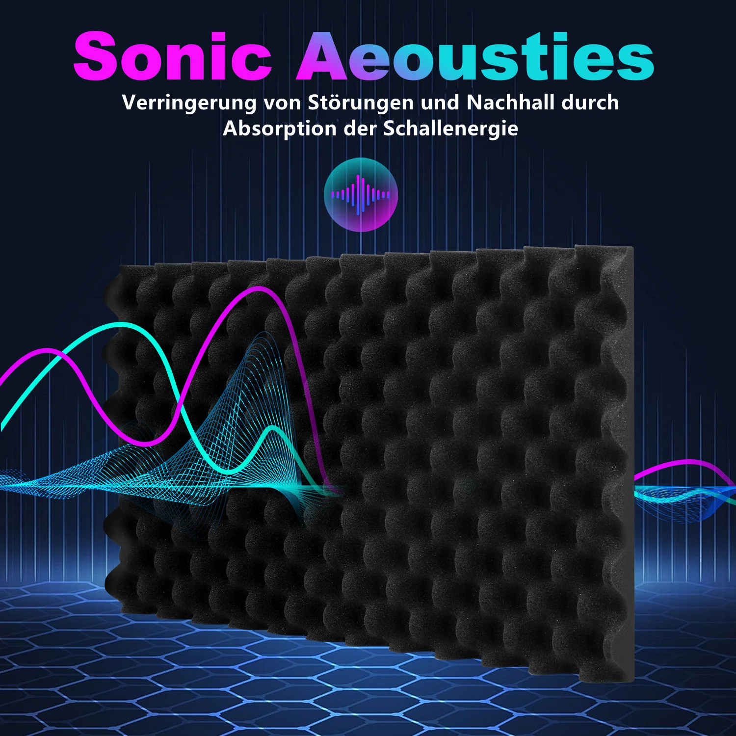 Akustikschaumstoff Selbstklebend 3D Hochdichte Wellenmuster