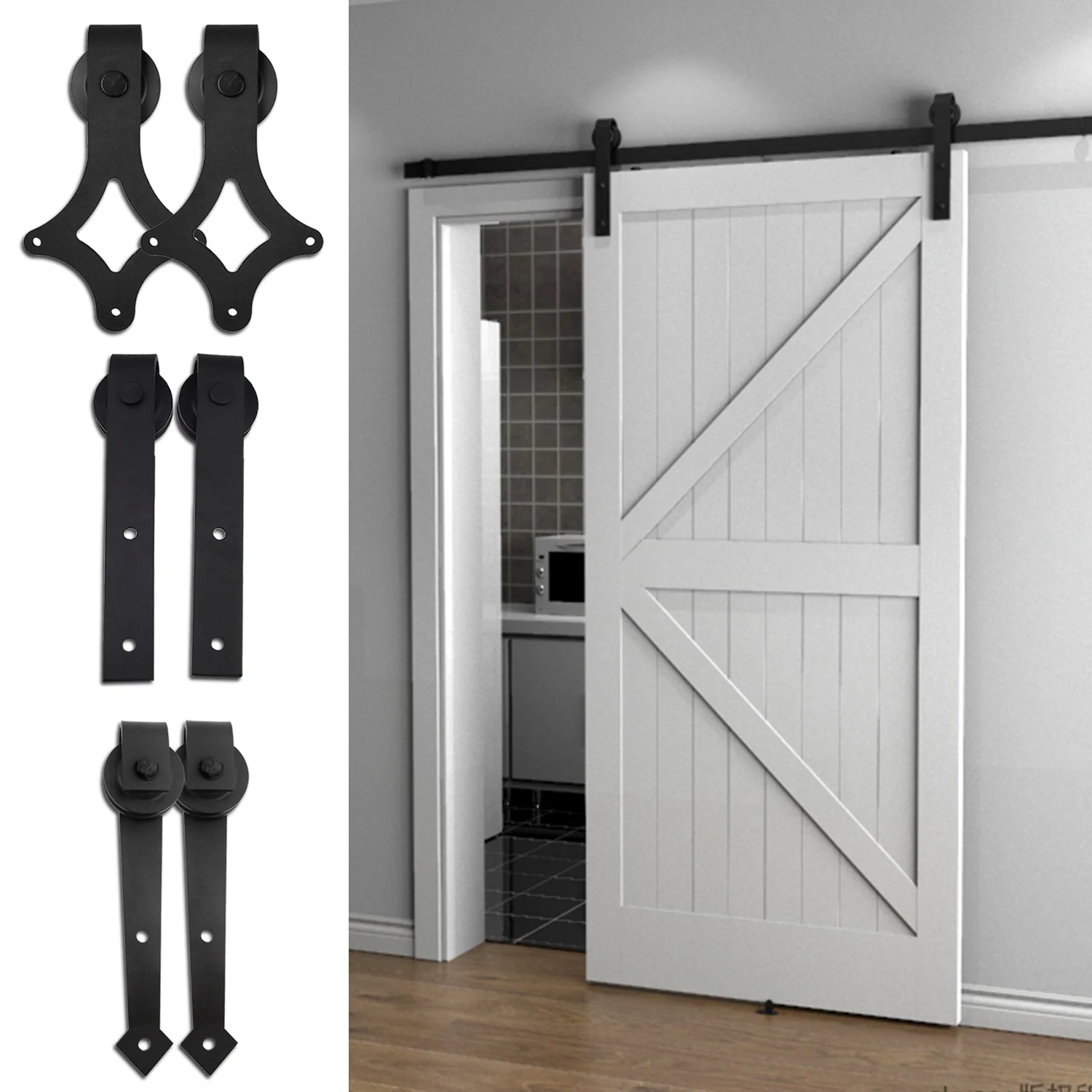 Schiebetürbeschlag Set Schiebetürsystem 152cm/183cm/200cm/244cm/363cm