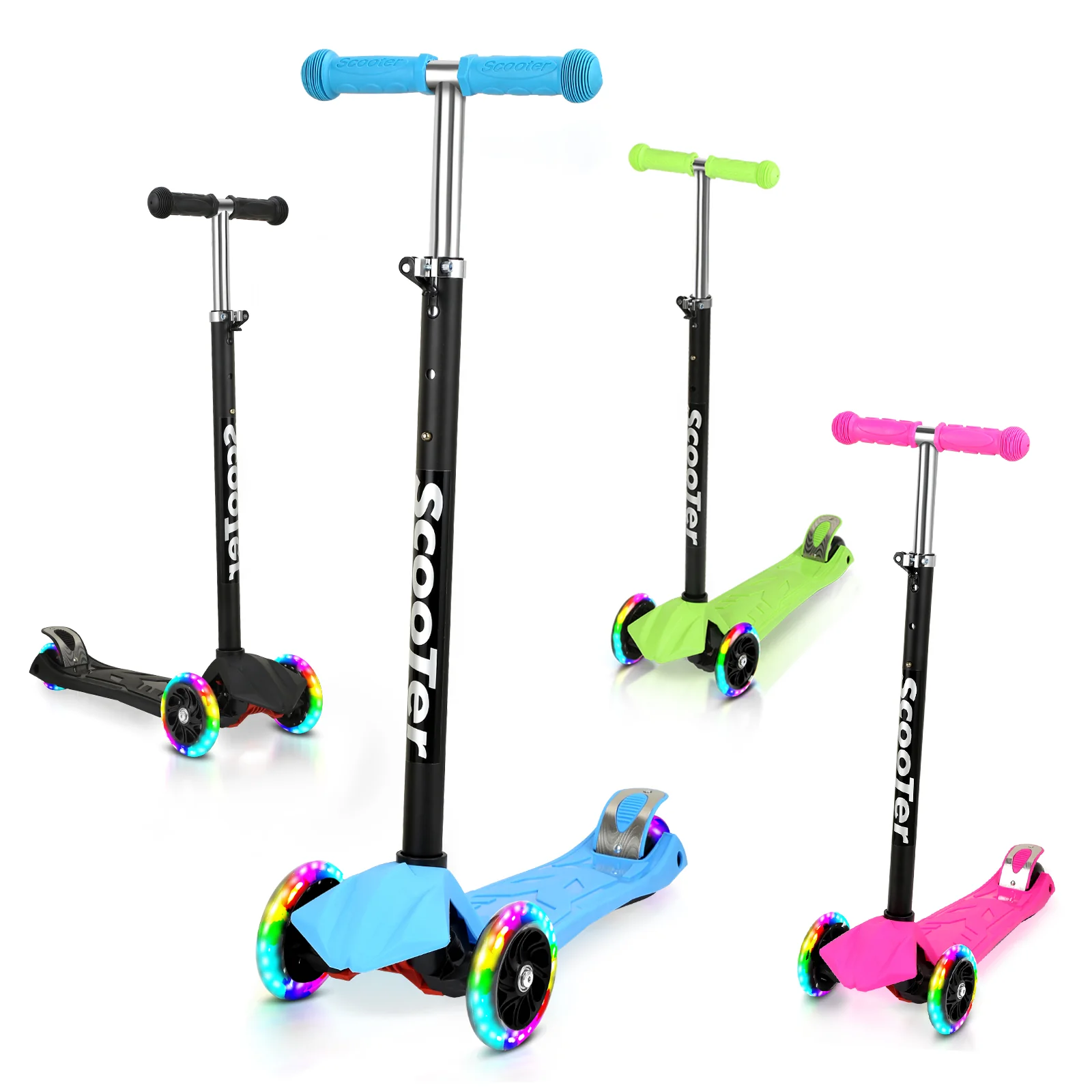 Kinderroller Kinderscooter mit LED Räder