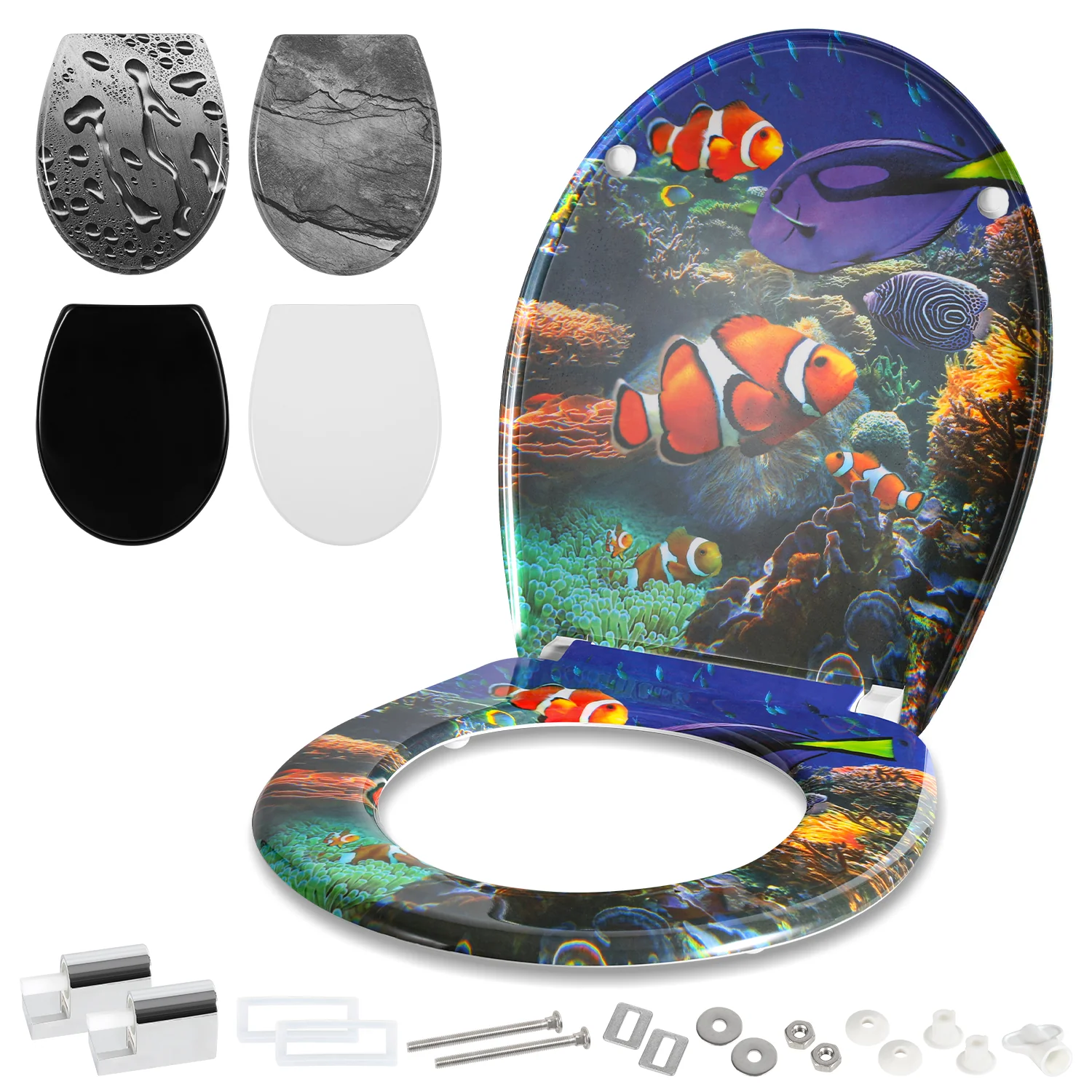 Toilettendeckel WC Sitz mit Absenkautomatik O-Form