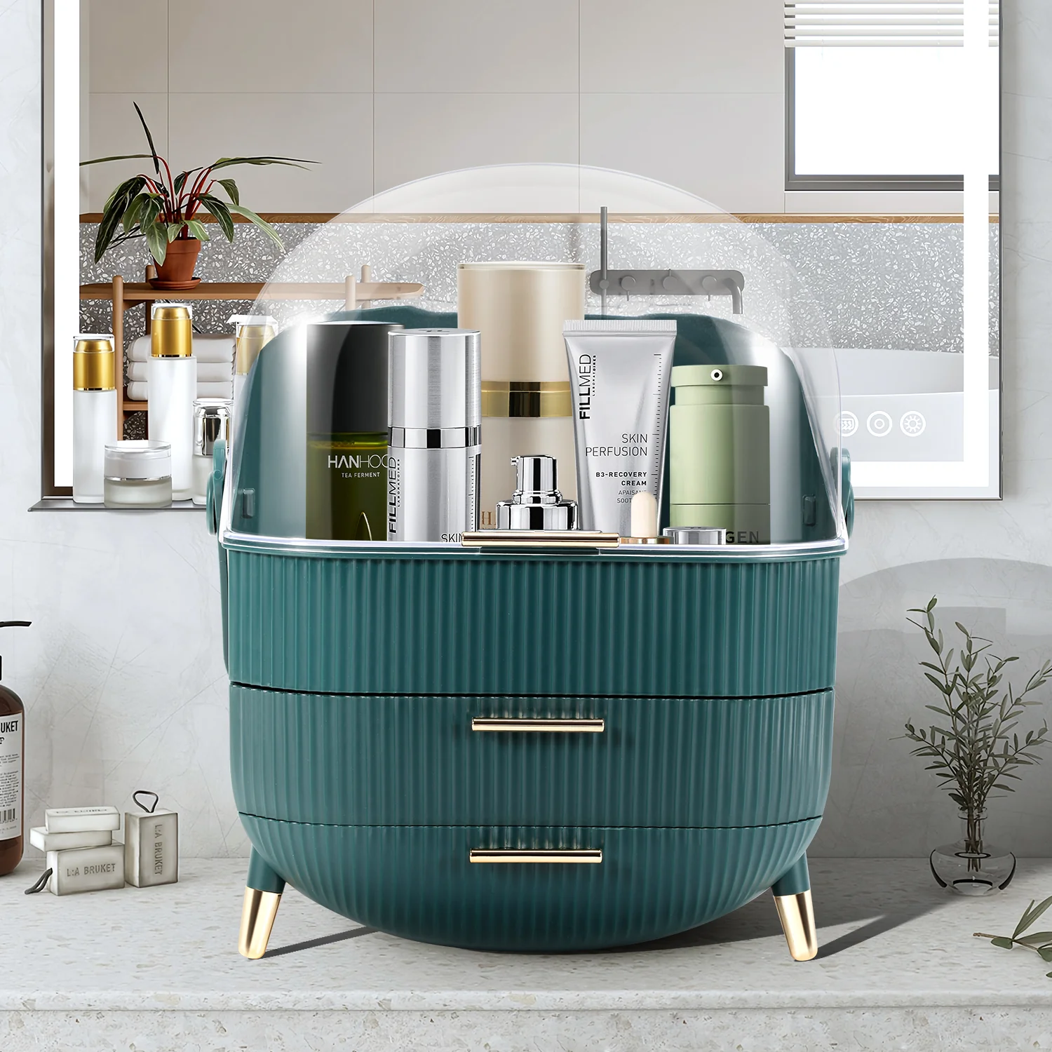 Kosmetik Aufbewahrungsbox 3-lagig mit Deckel