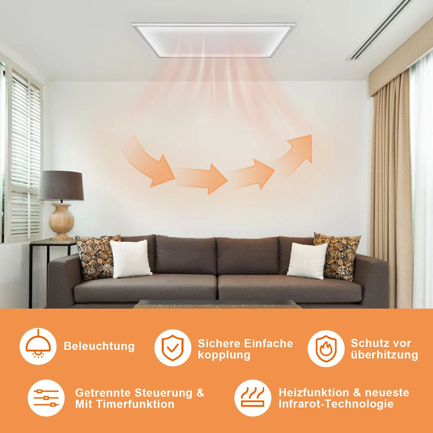 Infrarotheizung Elektroheizer Decke WIFI 360/770W