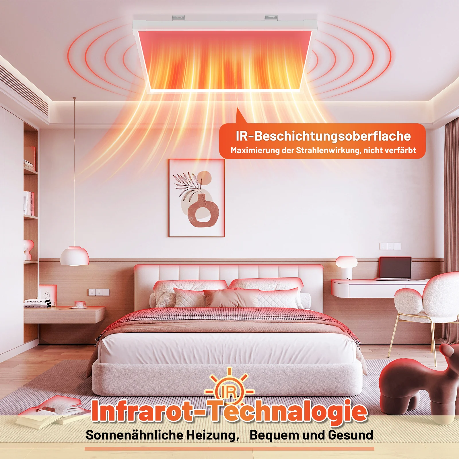 Infrarotheizung Deckenheizung mit Licht 360/770W