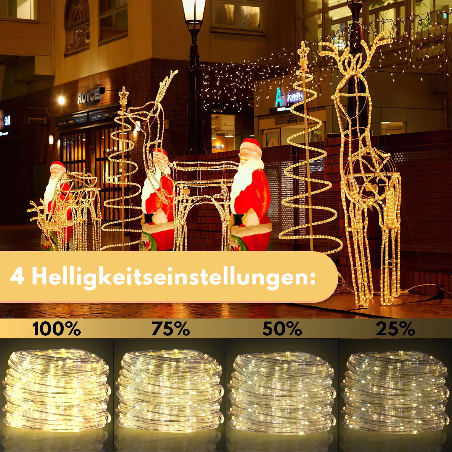 LED Lichterschlauch Aussen mit Fernbedienung und Timer