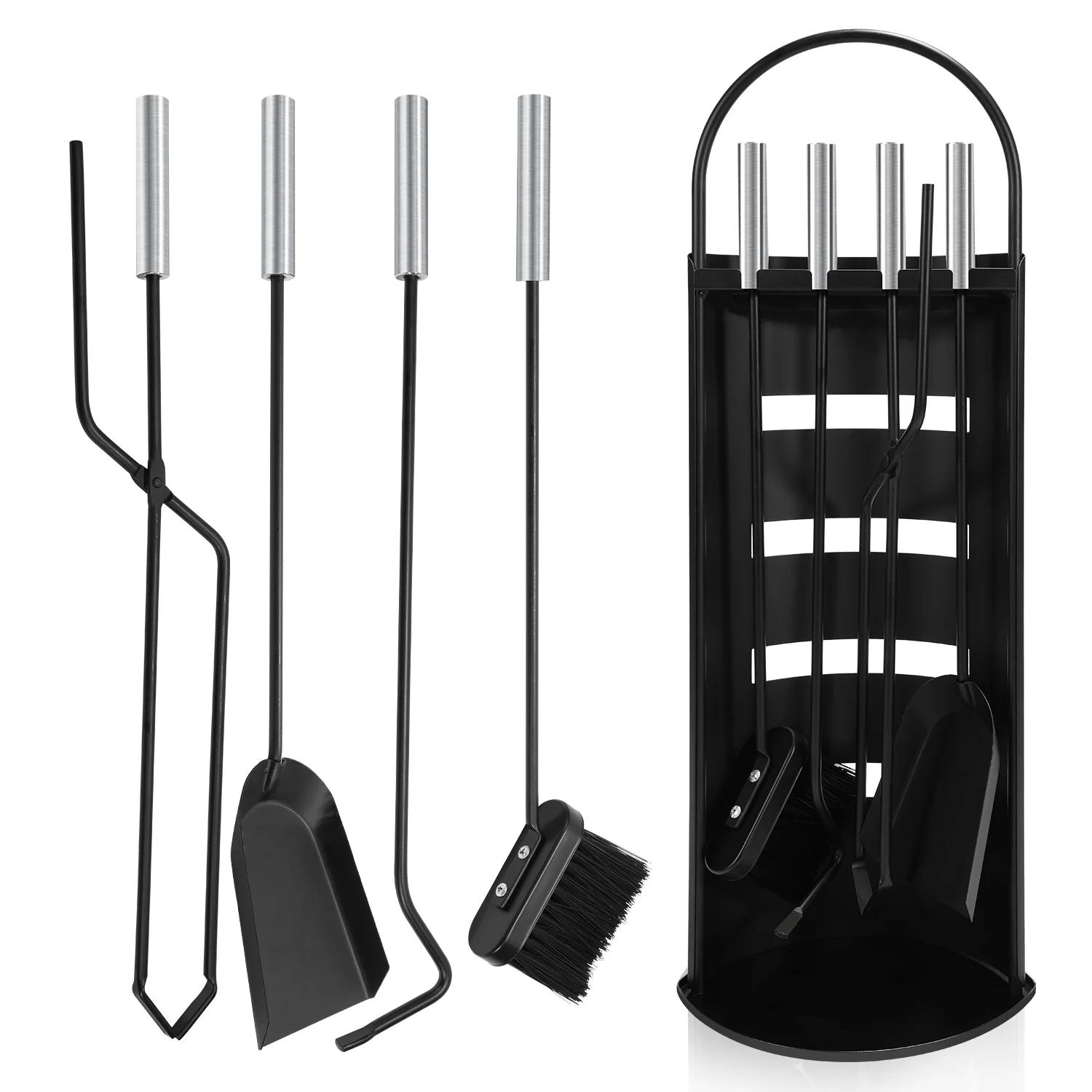 Kaminbesteck 5 teilige Edelstahl Kaminzubehör
