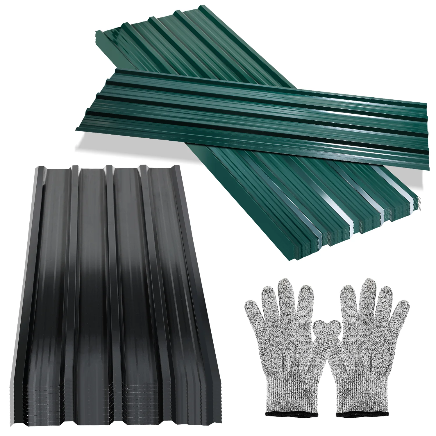Trapezblech Dachblech Verzinkt Anthrazit / Grün 12x