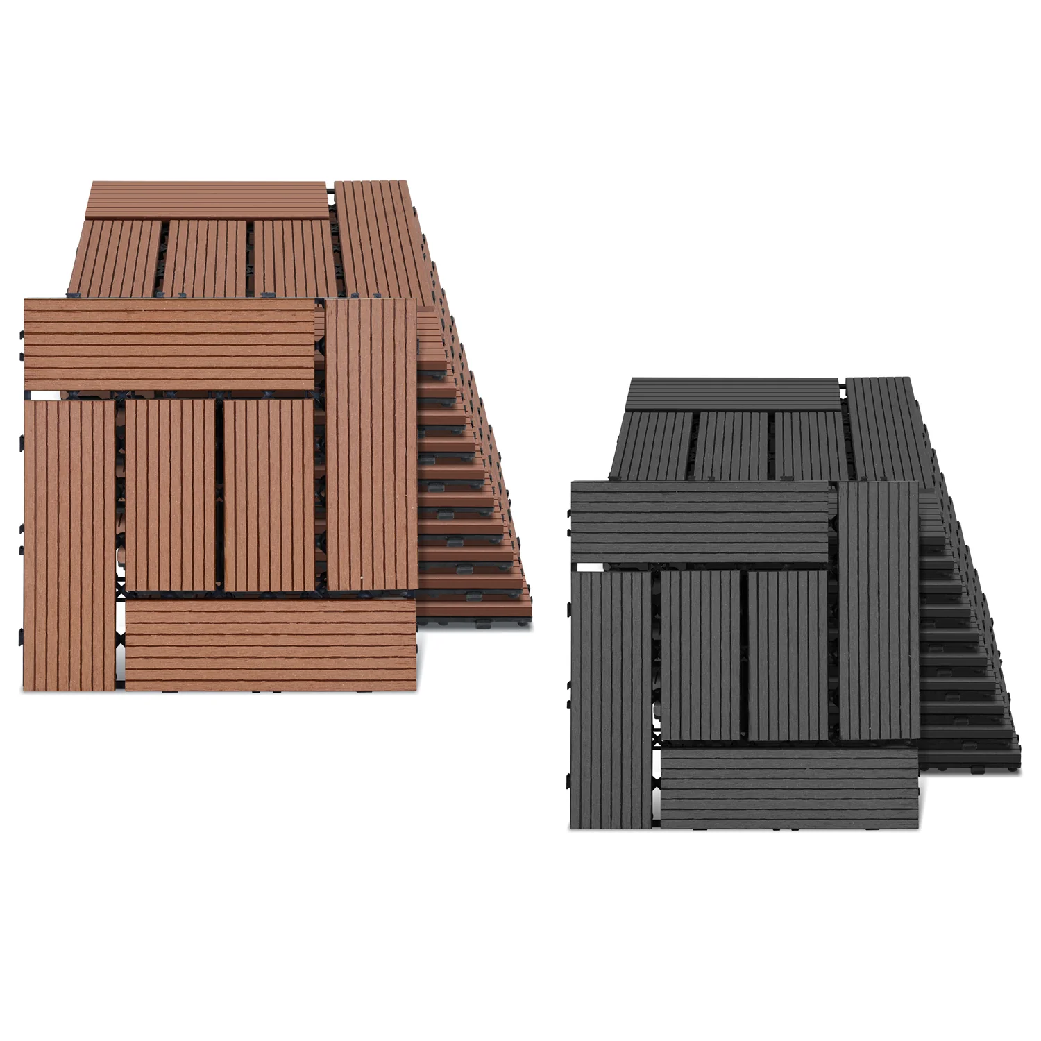 WPC Terrassenfliesen Klickfliese 30x30cm 11 stk