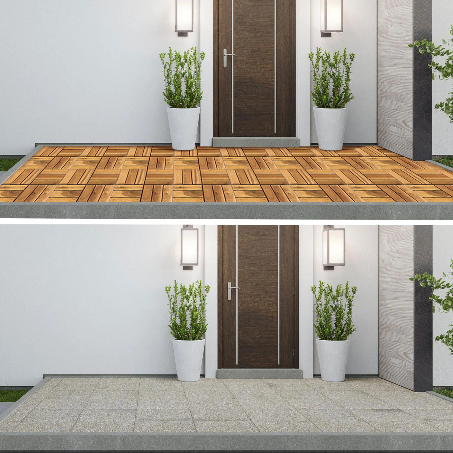 Holzfliesen 30x30cm 12 Latten Fliese(11 Stück)