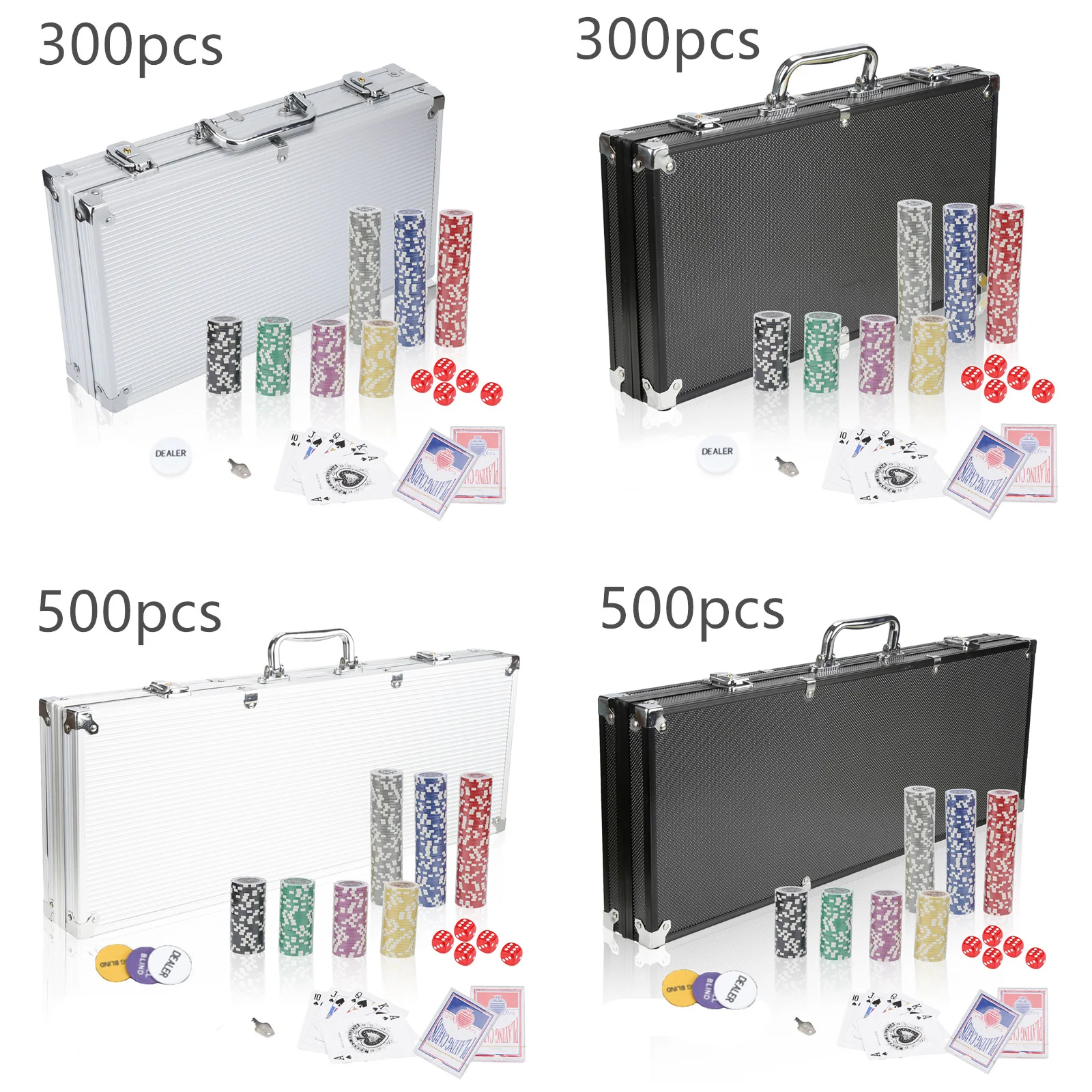 Pokerset Pokerchips mit Aluminium-Gehäuse