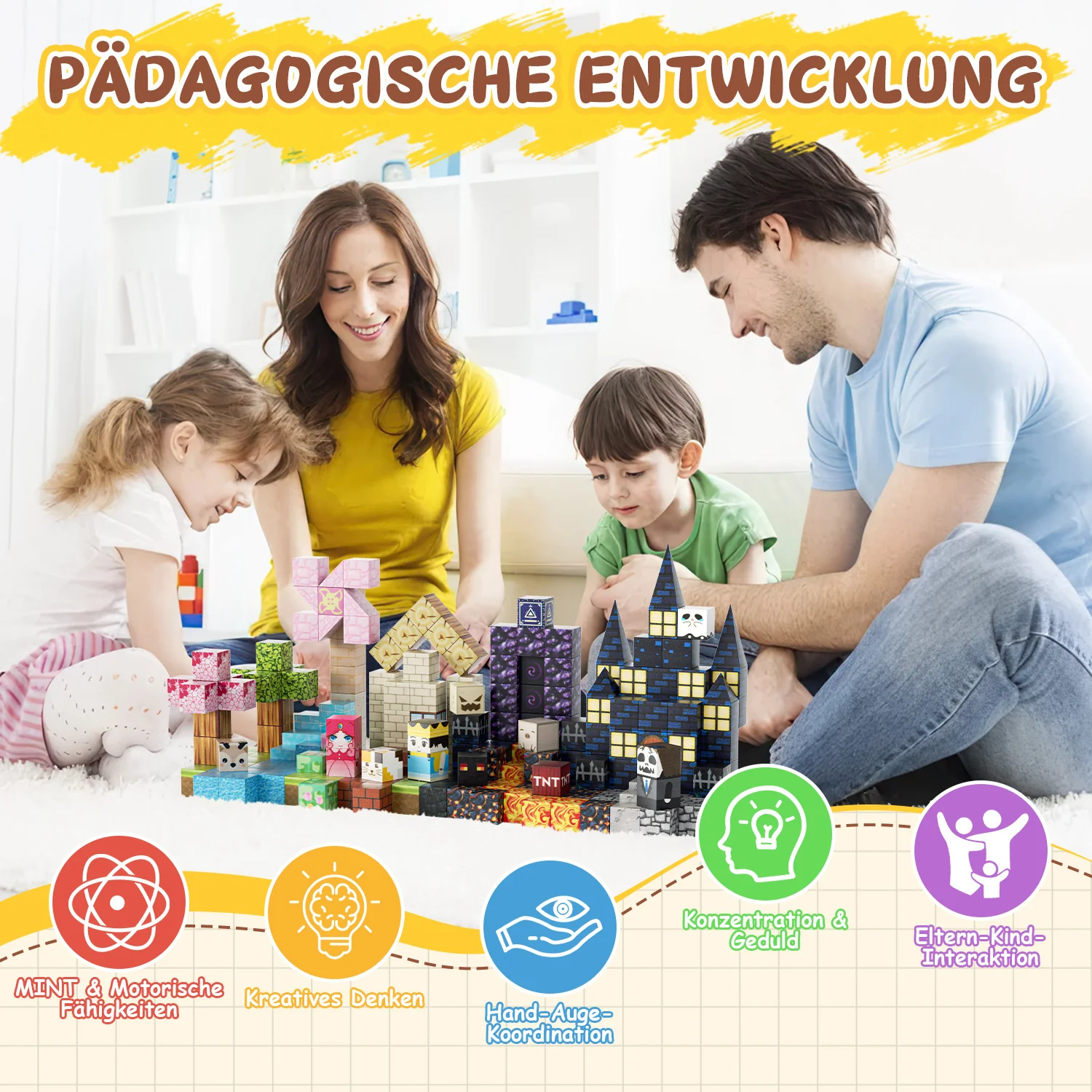 Magnetische Bausteine Würfel Kinder 220 Stück