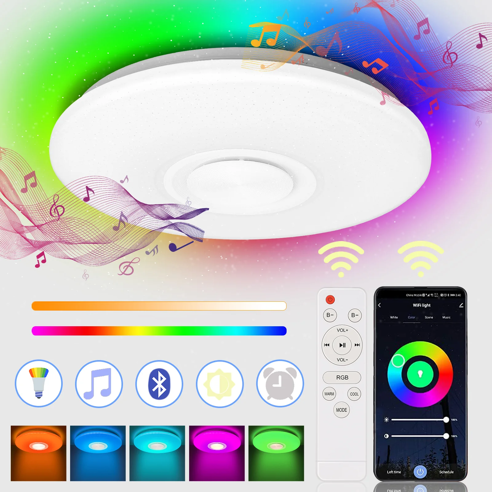 Led Deckenlampe 36W Dimmbar RGB Bluetooth APP Steuerung