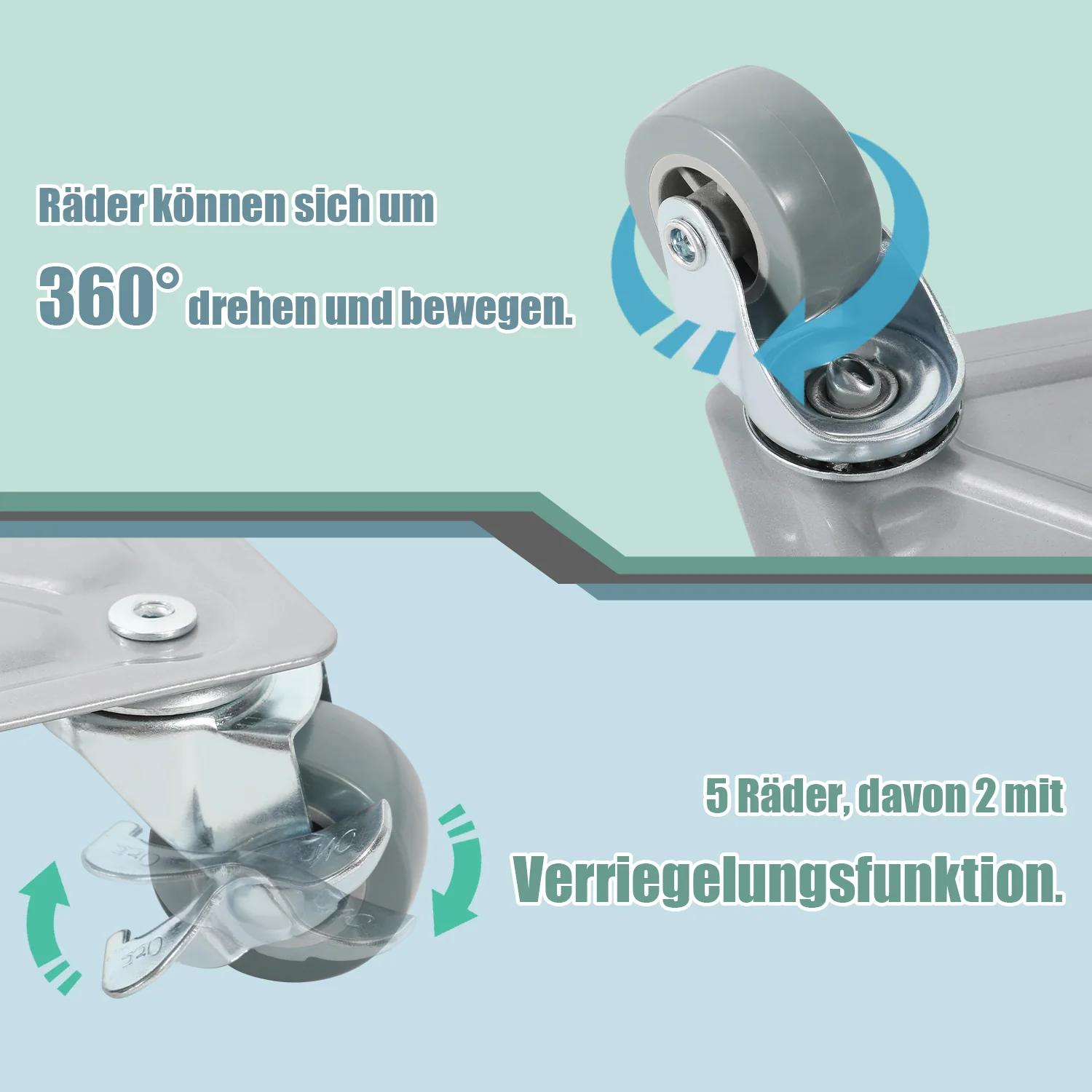 Möbelroller Transportroller 5 Räder Max 600KG