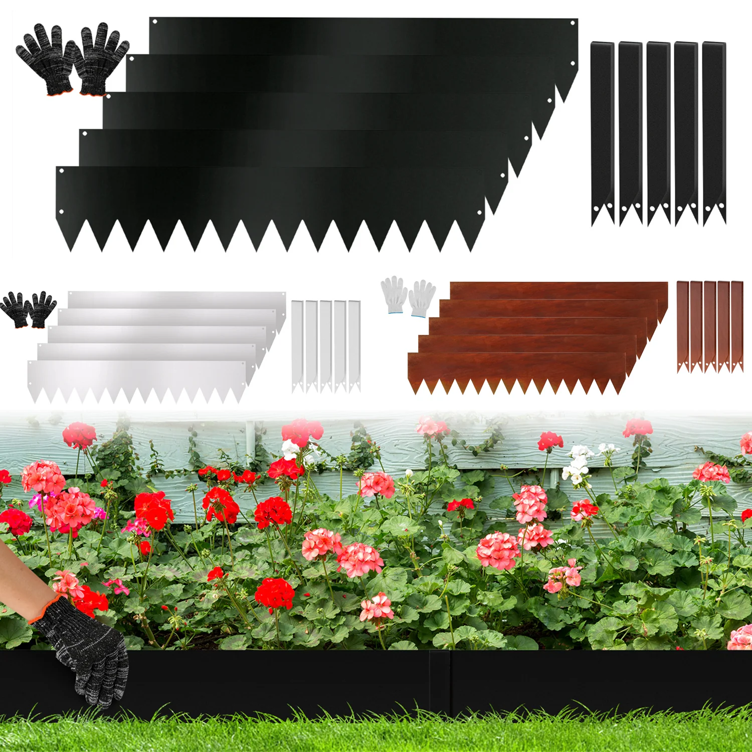 Rasenkanten Metall Sägezähnen 20cm