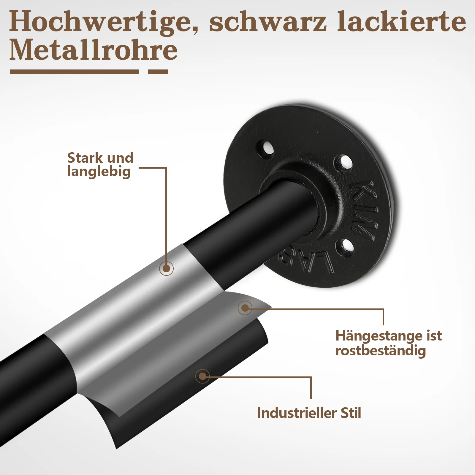 Kleiderstange Wandmontage 92cm