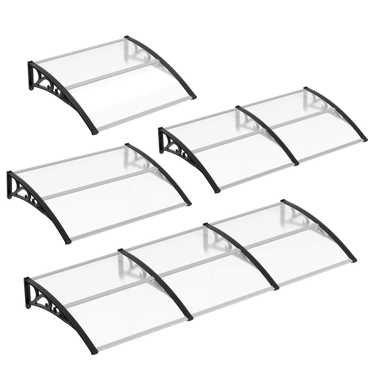 Vordach für Haustür Pultbogenvordach Transparent