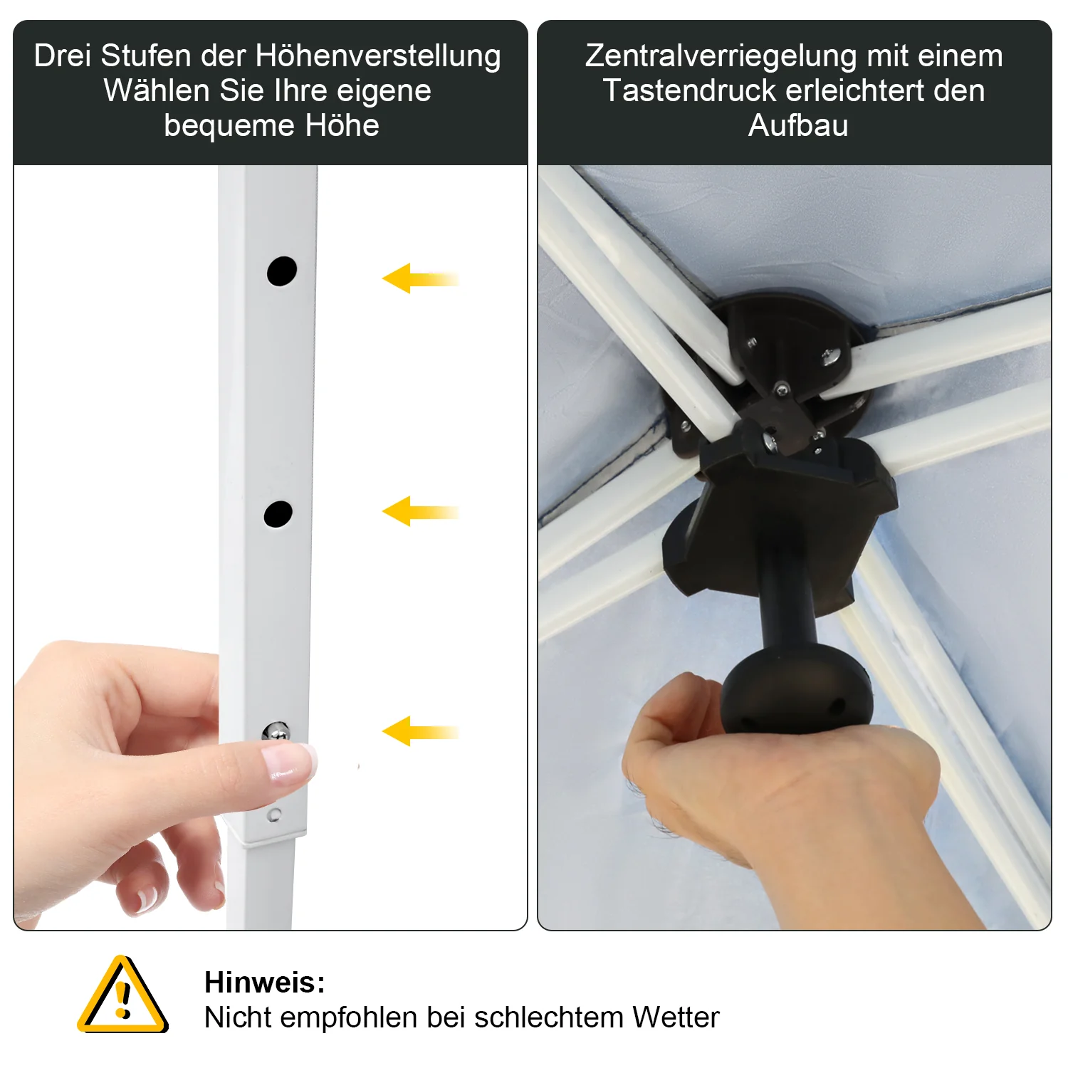 Pop-Up Pavillon Gazebo mit Zentralverriegelung 3x6m