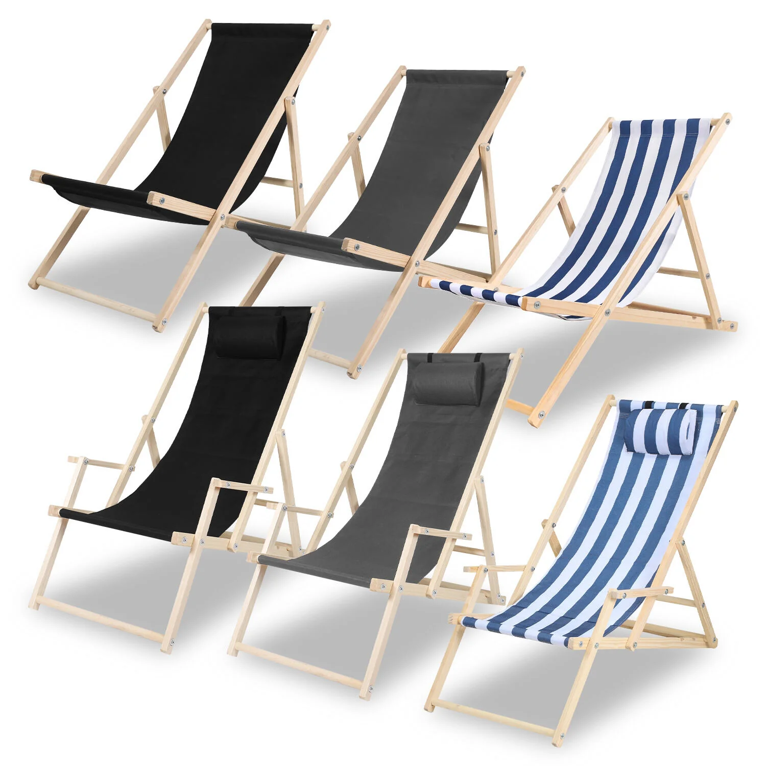 Liegestuhl Klappbar Strandliege Holz