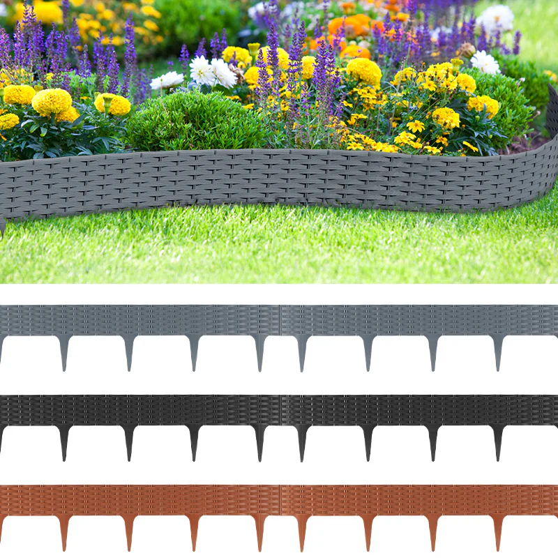 Rasenkante Gartenpalisade Rattan-Optik