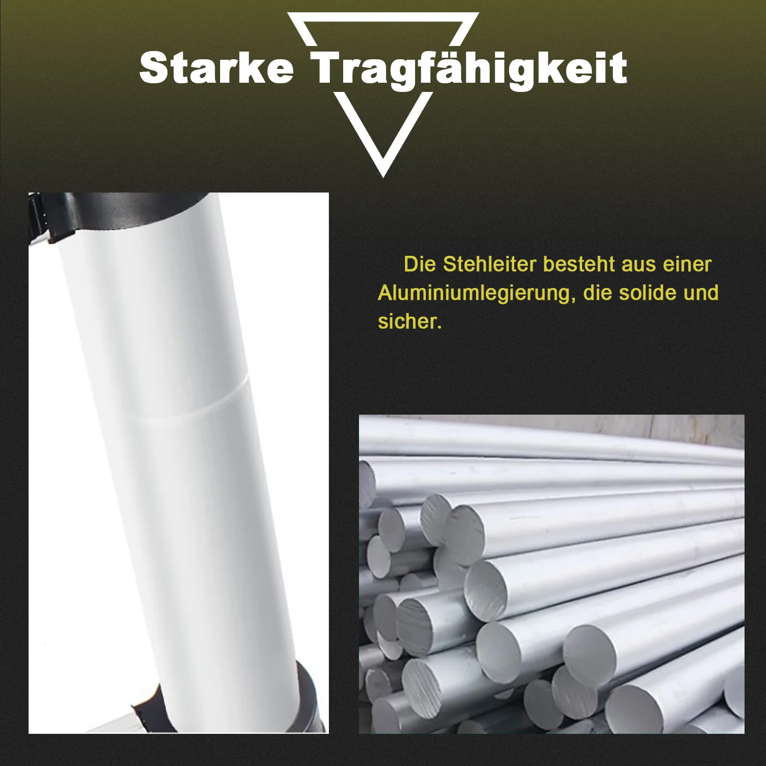 Teleskopleiter Aluminium Belastbarkeit bis zu 150kg 2.6m-5m