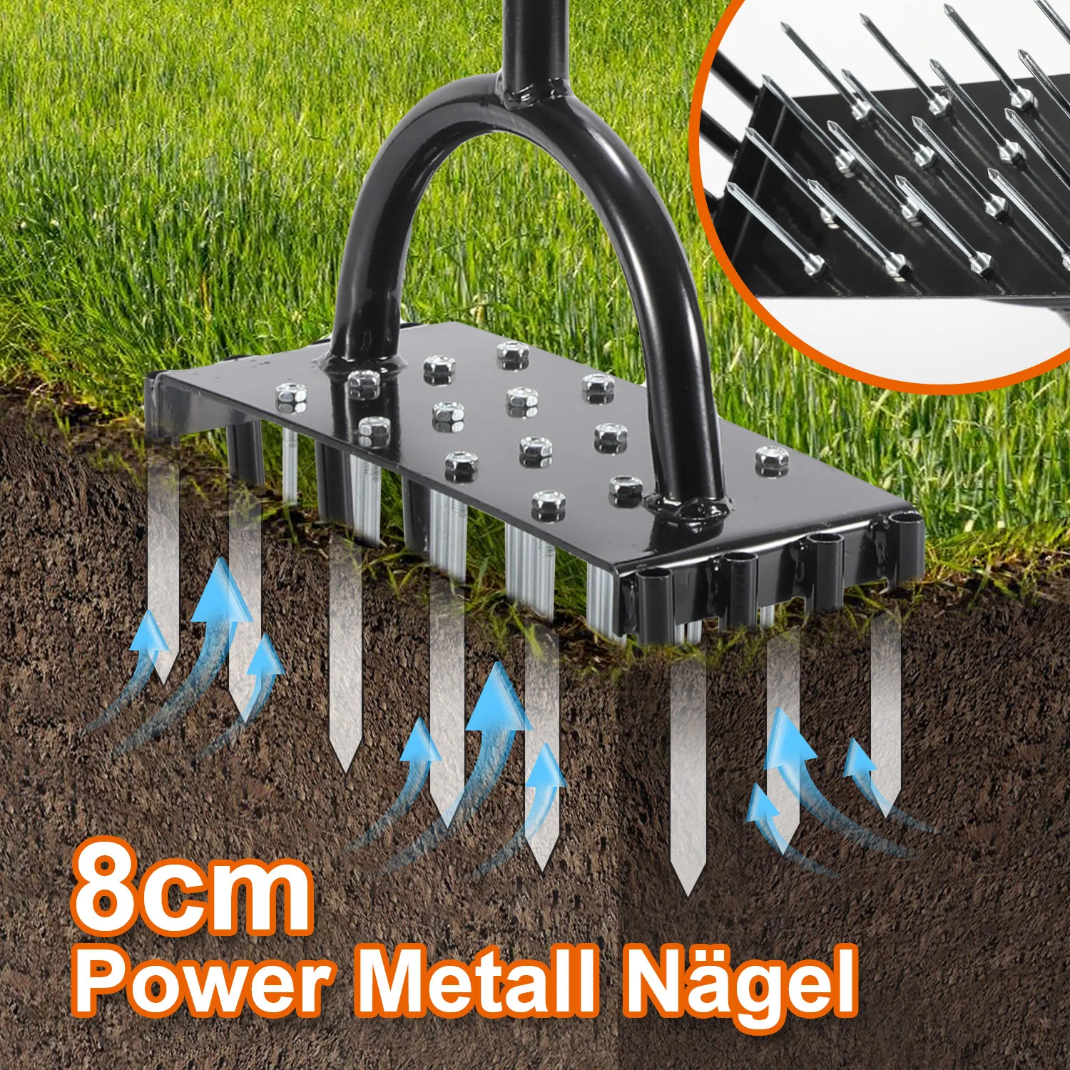 Rasenlüfter Aerifizierer Vertikutierer für verdichtete Böden