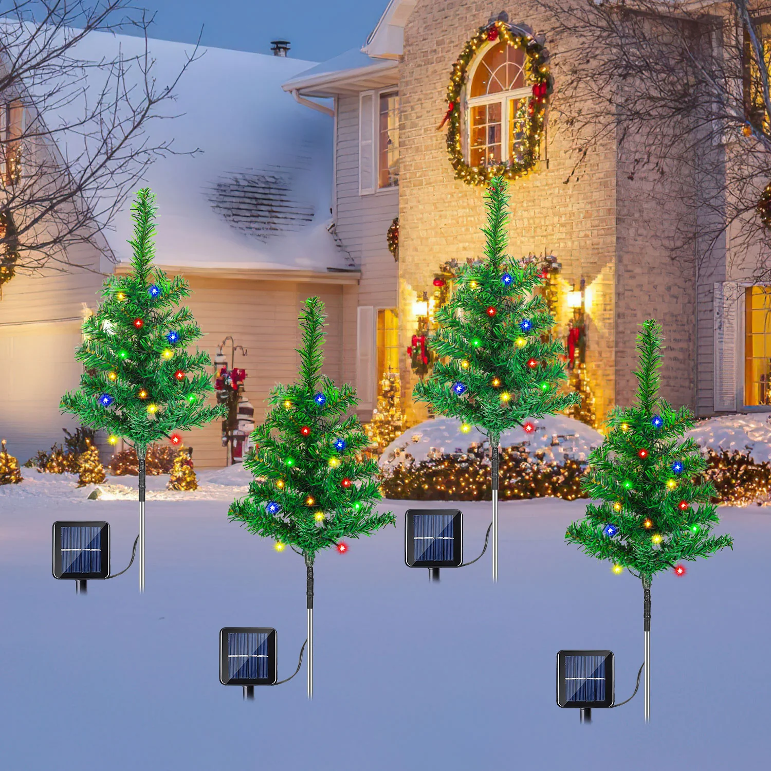 LED Solar Weihnachtsbaum Weihnachtsdeko 4/8 PCS