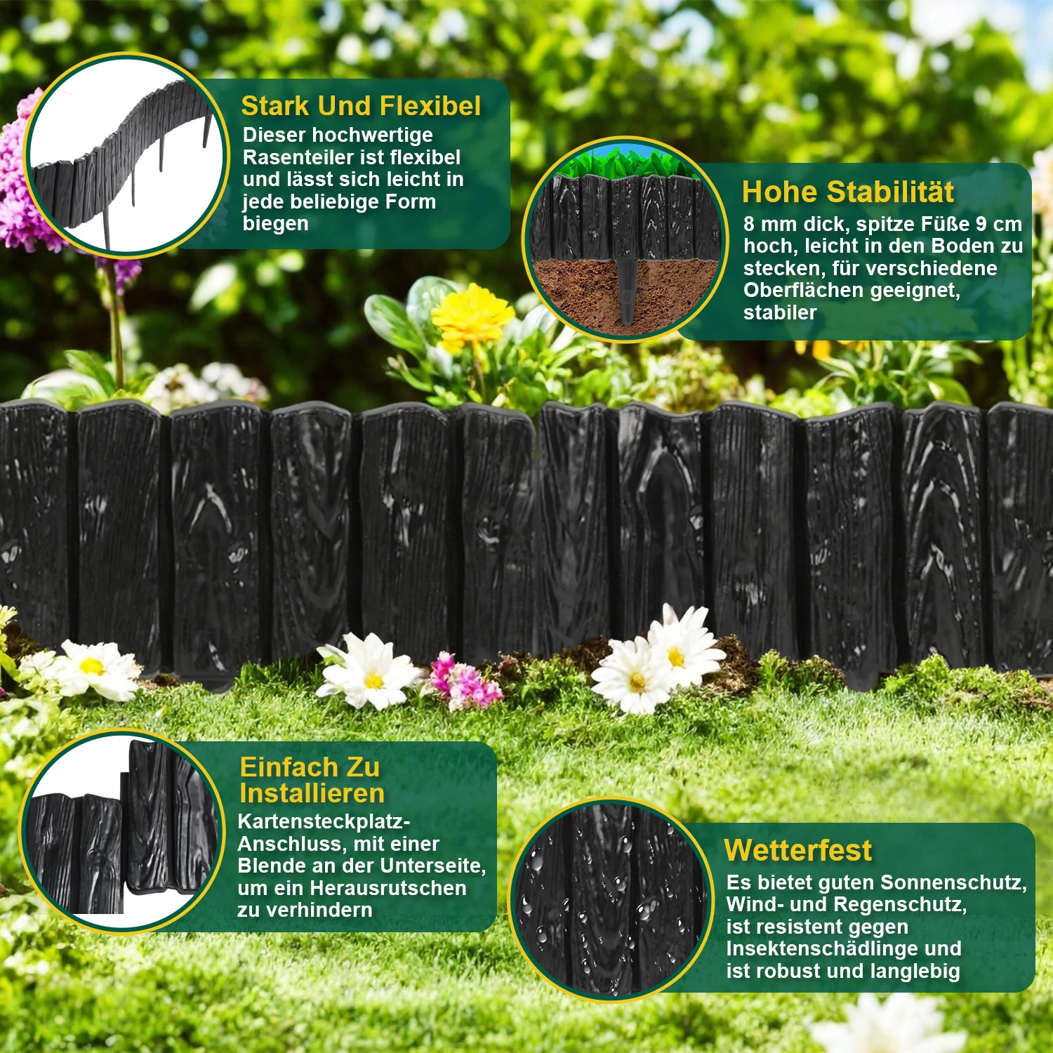 Rasenkante Beetabgrenzung Holzoptik