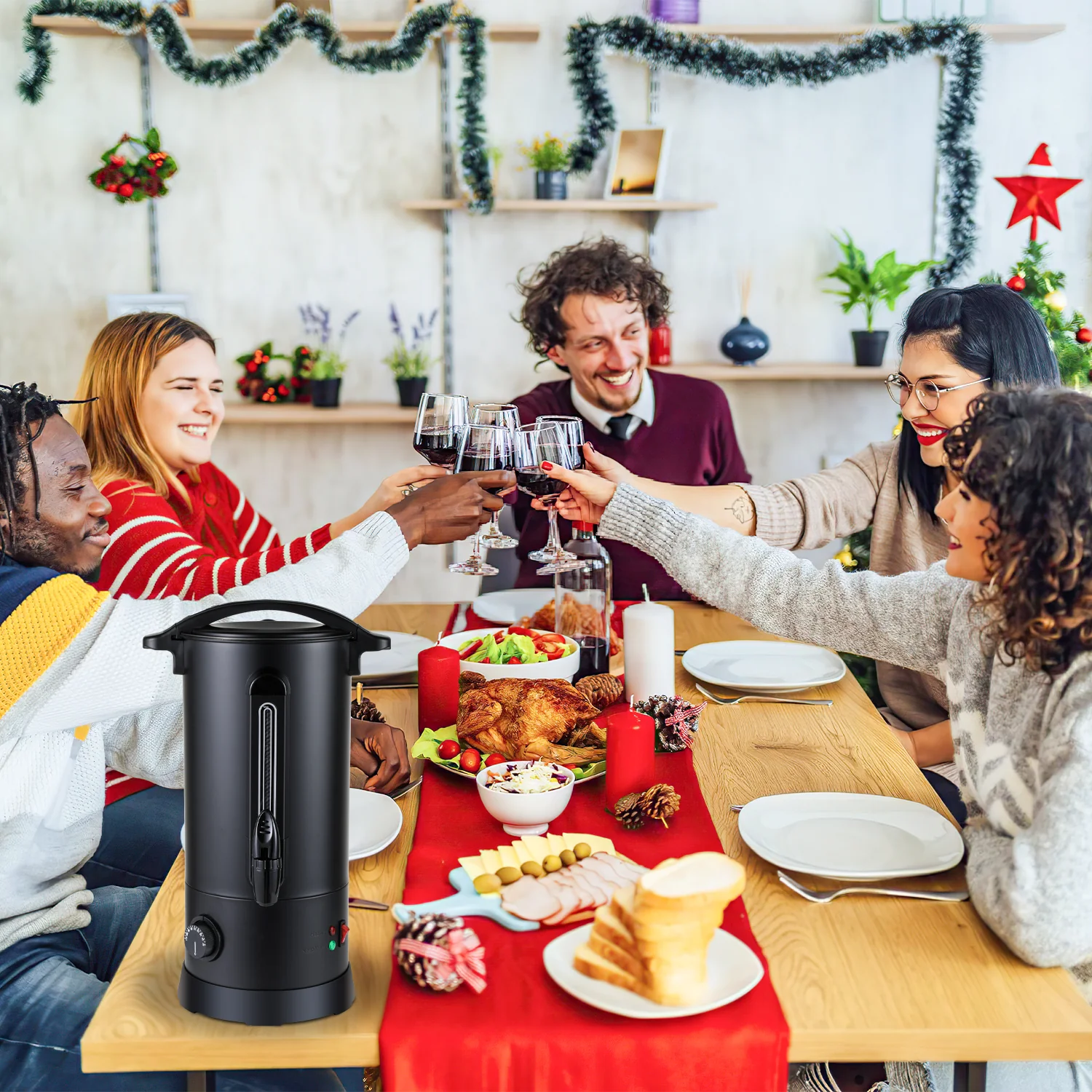 Glühweinkocher Glühweintopf Edelstahl 1800W 10L
