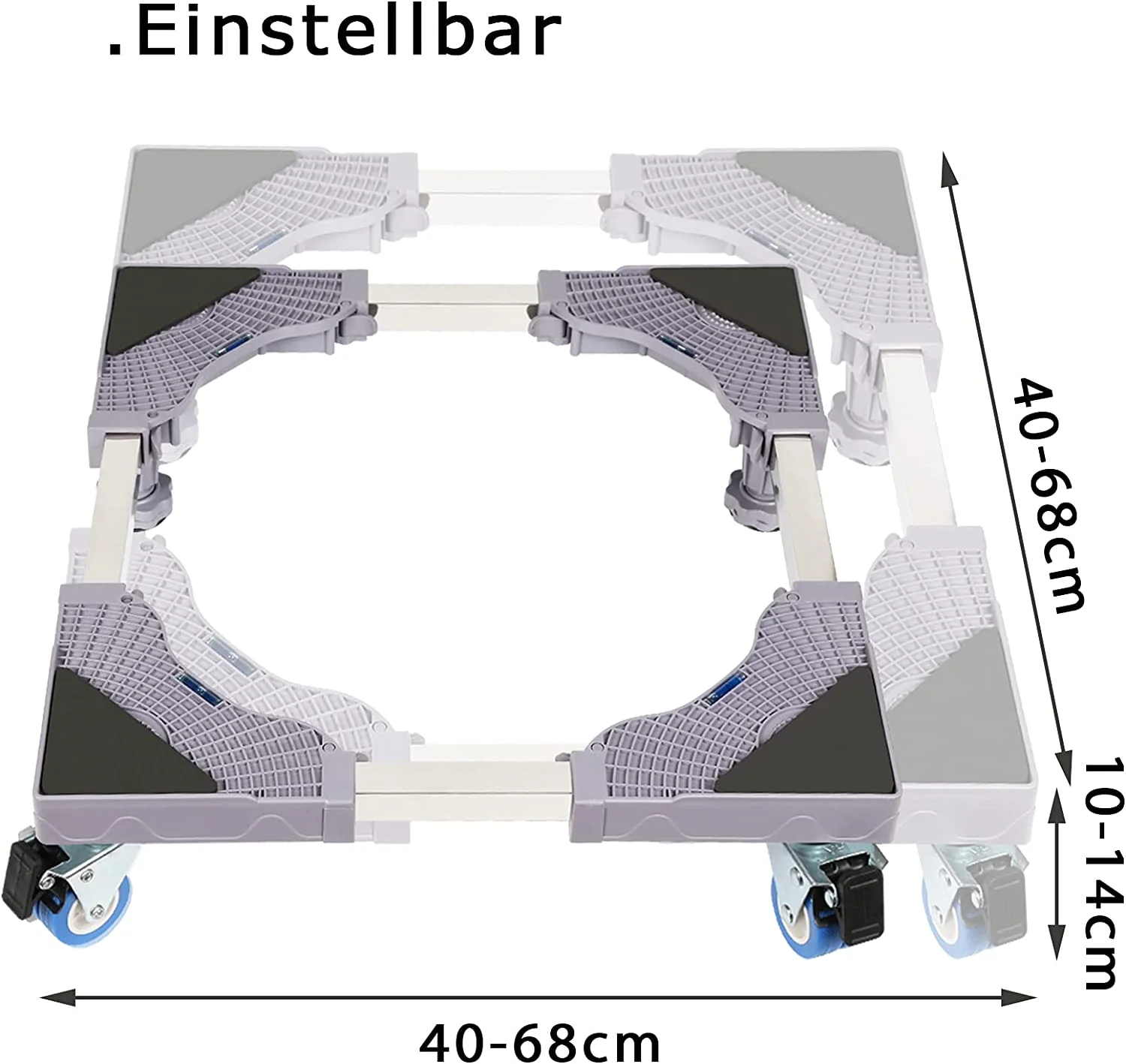 Waschmaschine Sockel Untergestell mit 8 Füße & 4 Räder