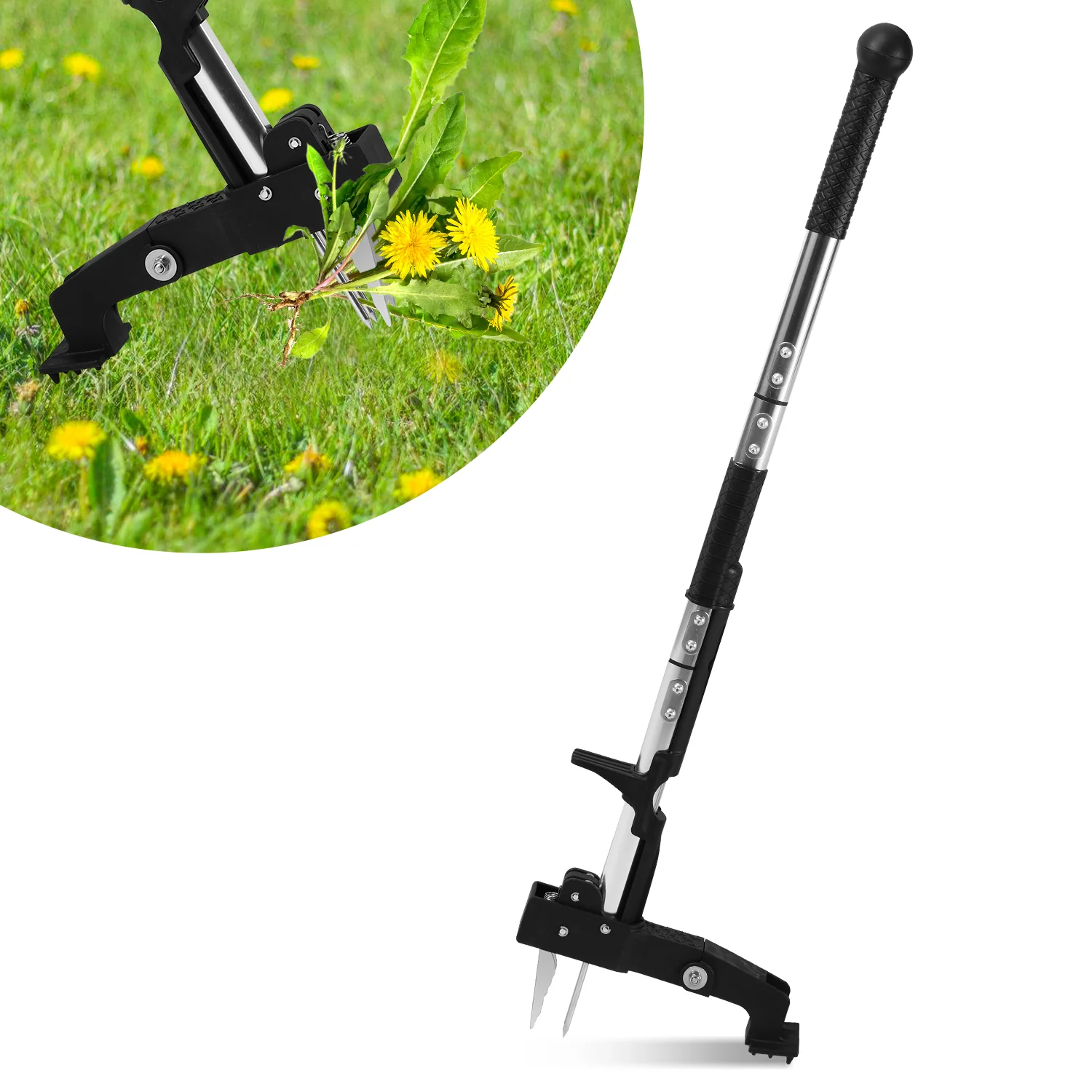 Unkrautstecher Löwenzahnstecher mit Stiel,Auswerfer und Fußpedal