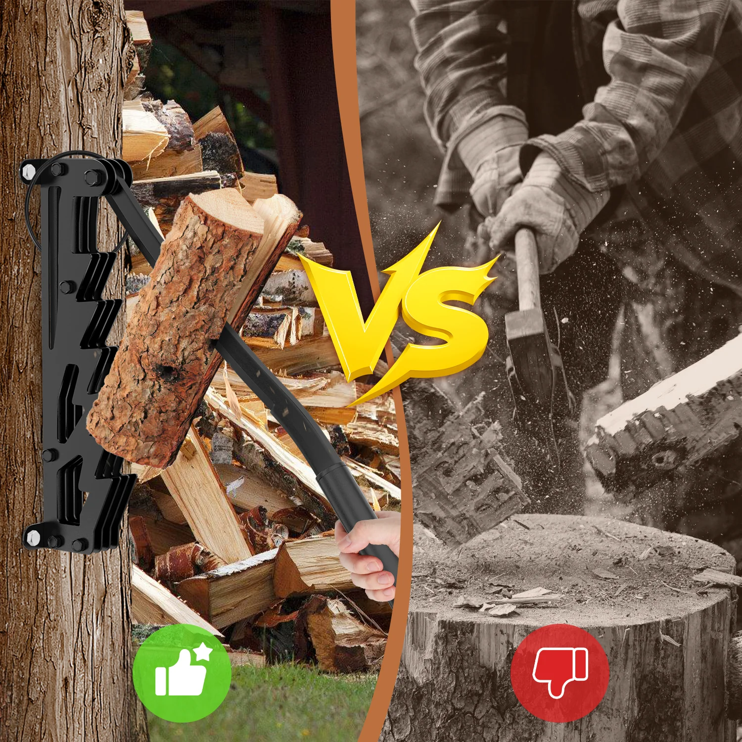 Manueller Holzspalter Wandhalterung mit Abziehbar Griff