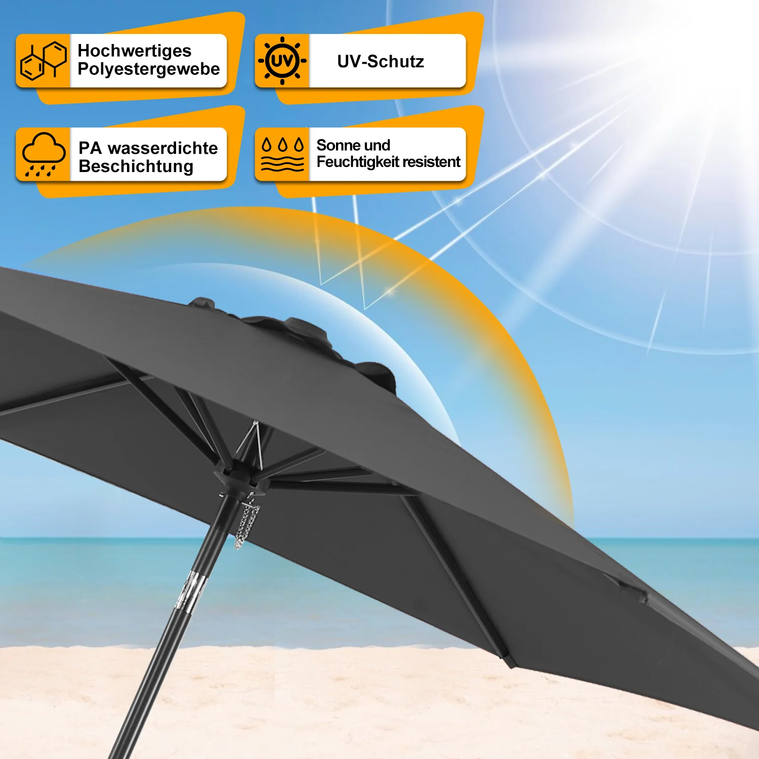 Sonnenschirm 2.7m Winkelverstellbar mit/ohne LED